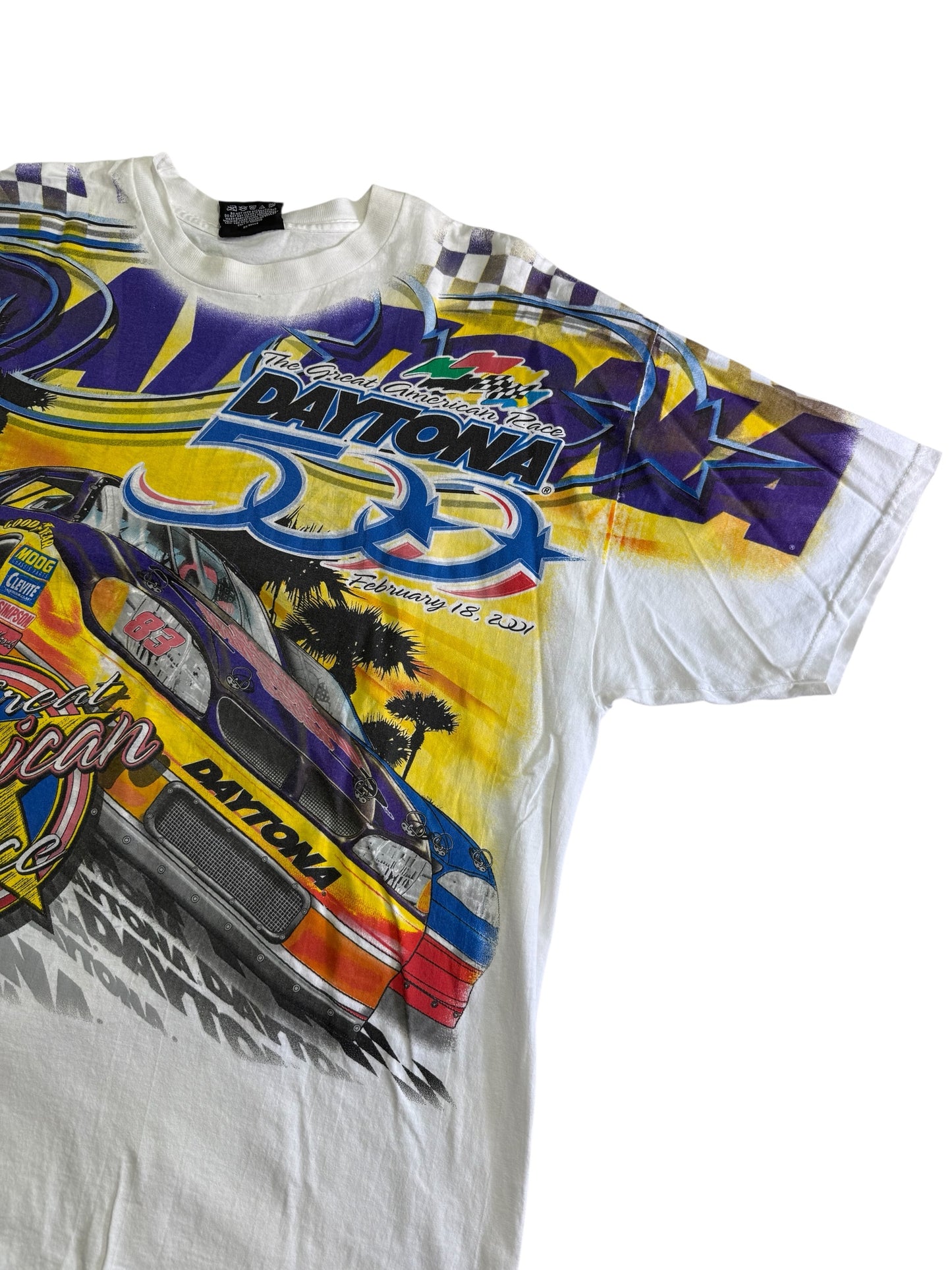 Vintage NASCAR Bubba Labonte Daytona 500 2000 Champion 4 Sided Print Tshirt
