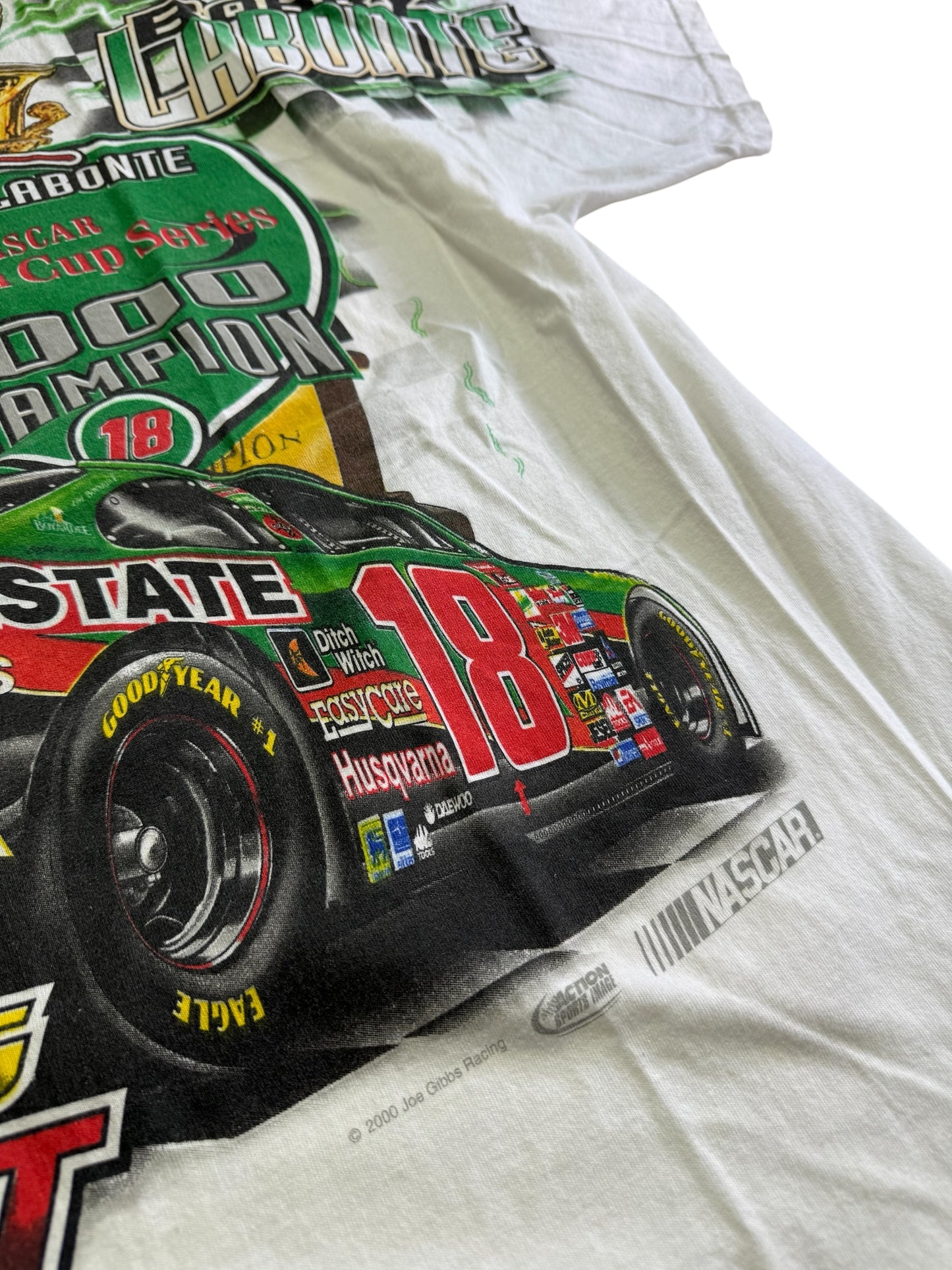 Vintage NASCAR Bubba Labonte Daytona 500 2000 Champion 4 Sided Print Tshirt