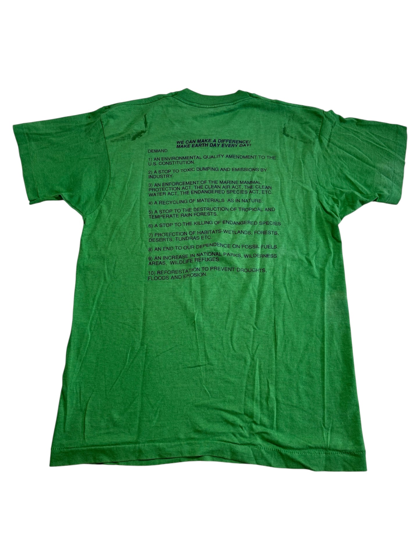 Vintage 1990 Earth Day Save The Earth Environmental Tshirt