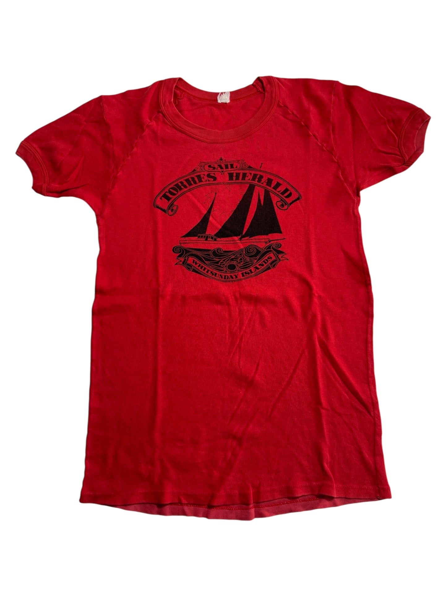 Vintage 80s Torres Herald Whitsunday Islands Sail Boat Graphic Tshirt