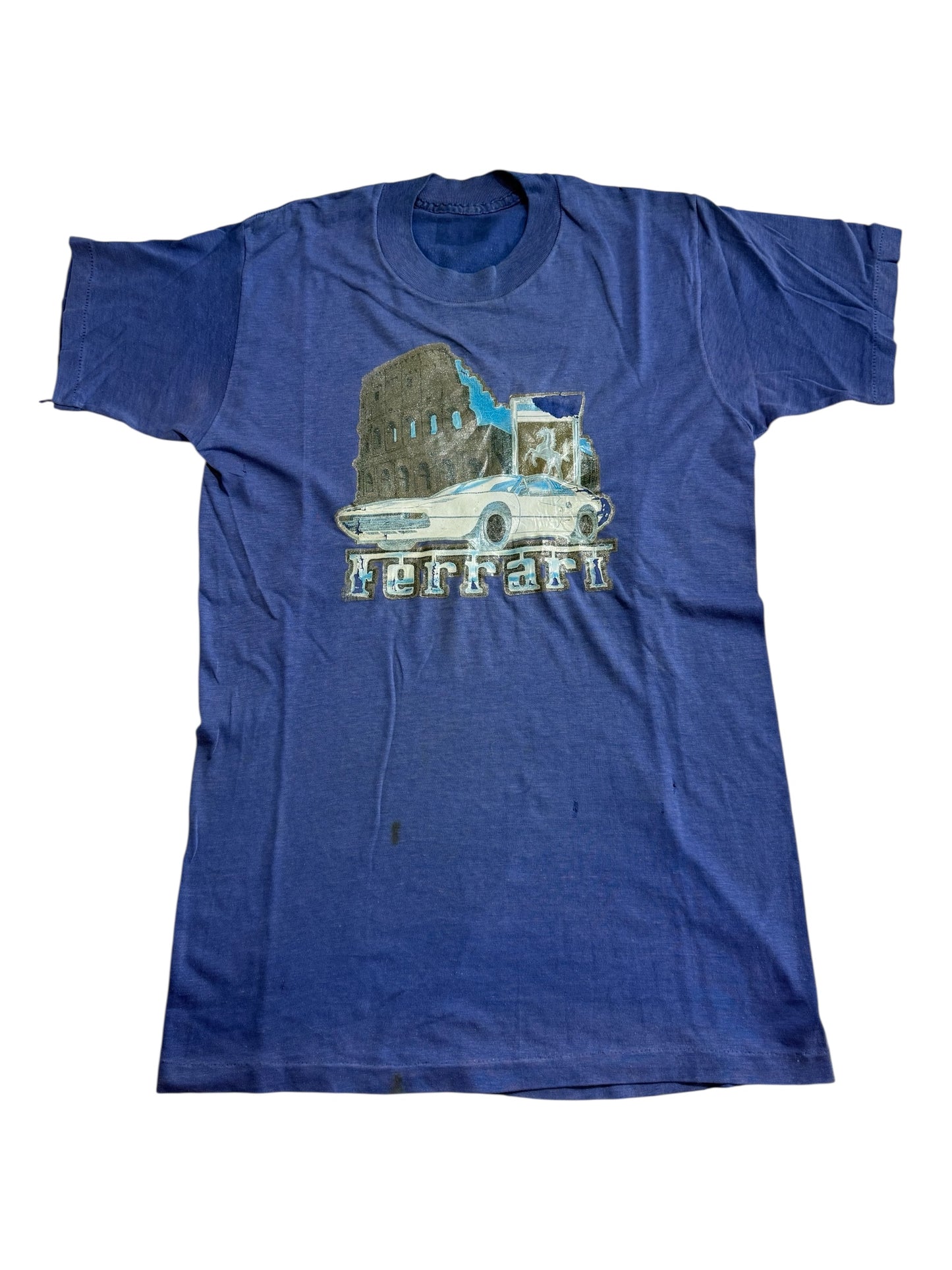 Vintage 70s 80s Ferrari Colosseum Italy Iron On Tshirt