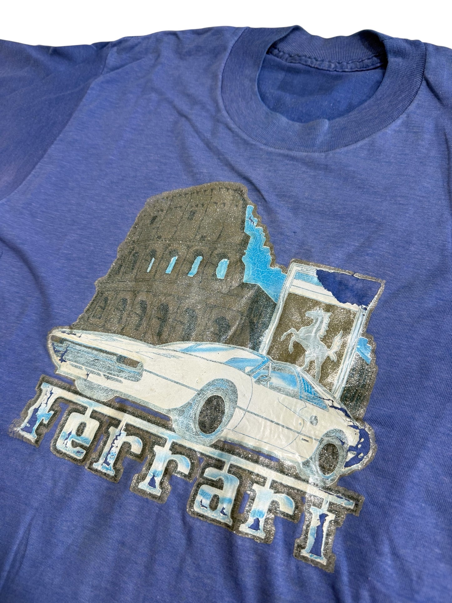 Vintage 70s 80s Ferrari Colosseum Italy Iron On Tshirt