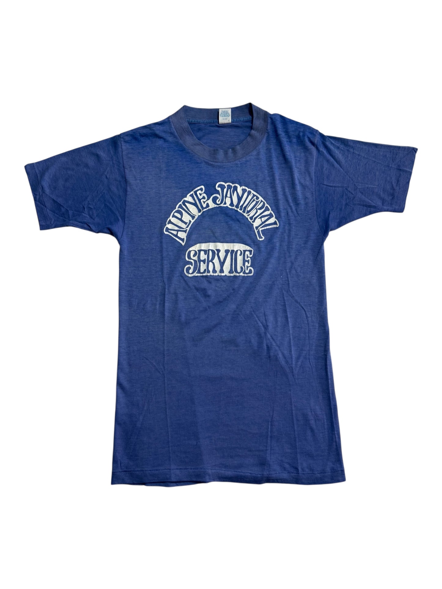 Vintage 1980s Alpine Janitorial Service Tshirt Paper Thin