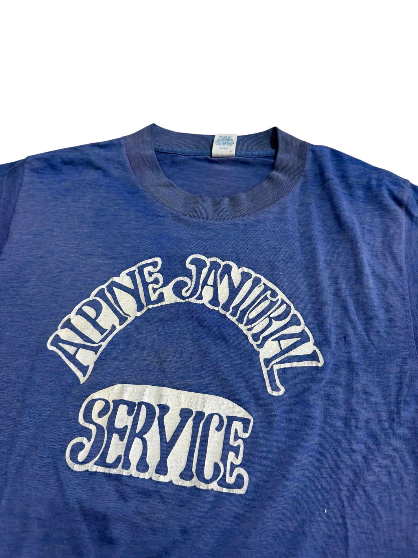 Vintage 1980s Alpine Janitorial Service Tshirt Paper Thin
