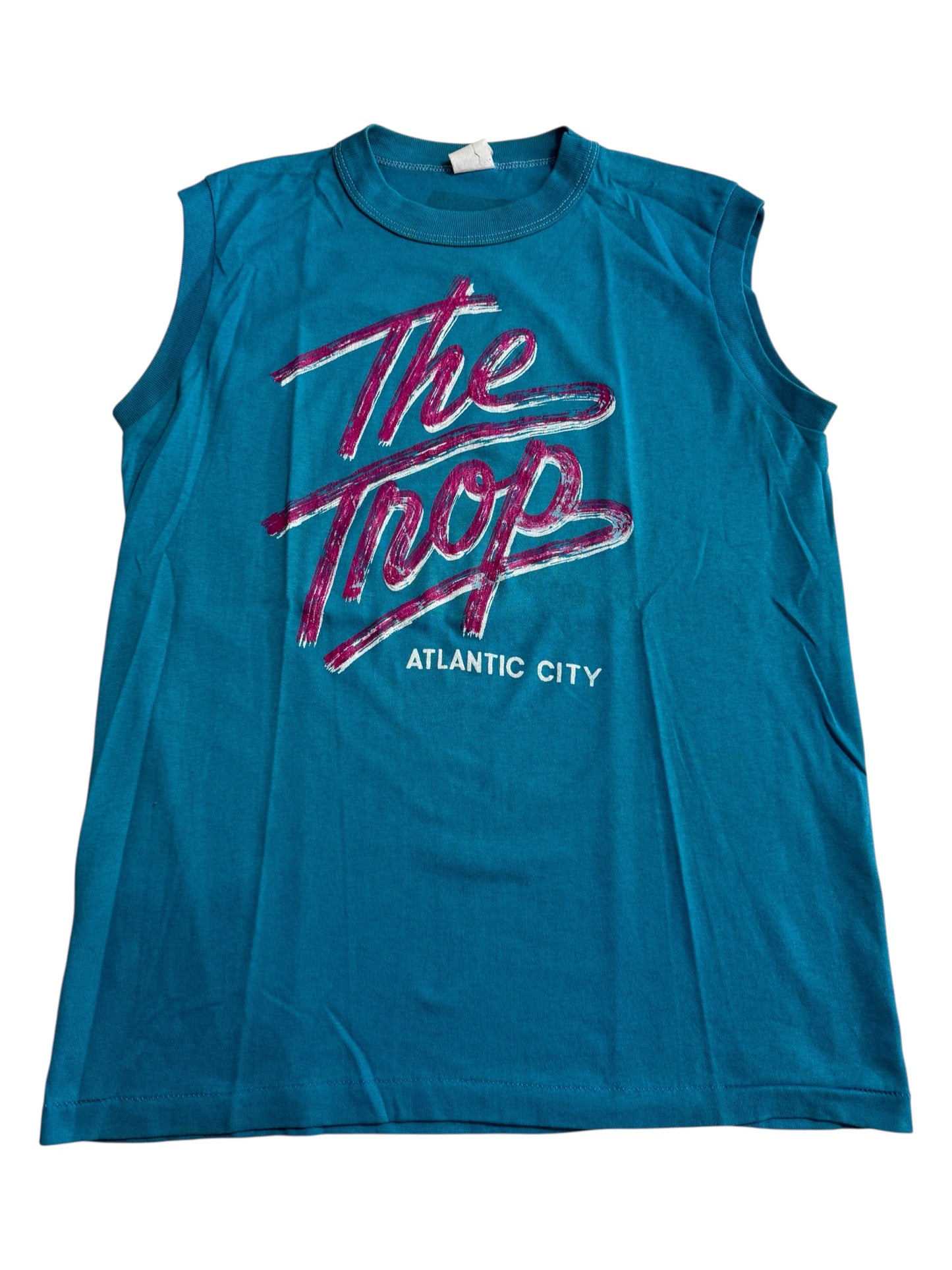 Vintage 1980s The Trop Atlantic City Sleeveless Tee Tank Top