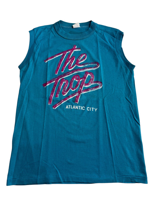Vintage 1980s The Trop Atlantic City Sleeveless Tee Tank Top