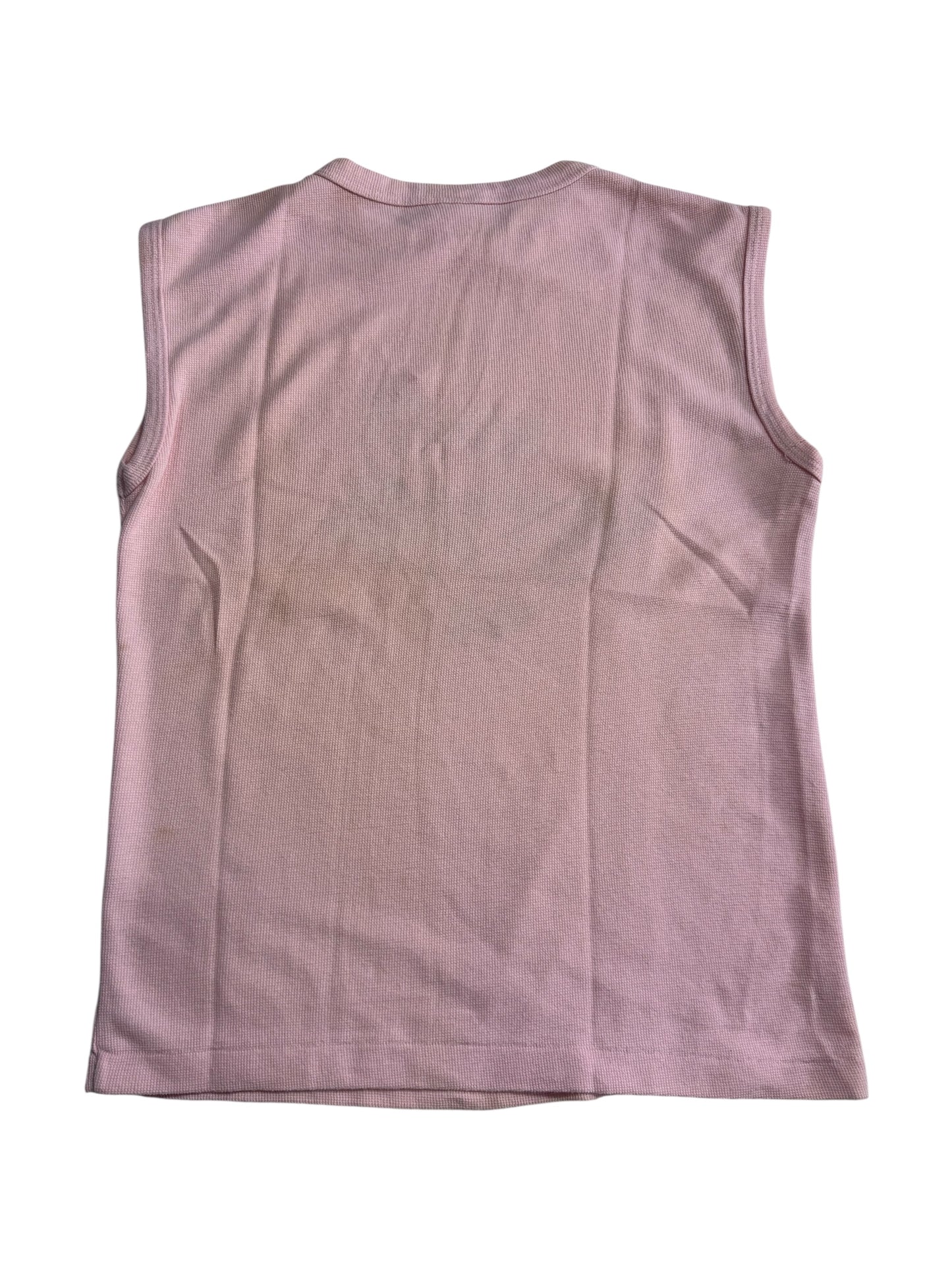 Vintage 1980s Ensenada Mexico Graphic Sleeveless Tee Pink Tank Top