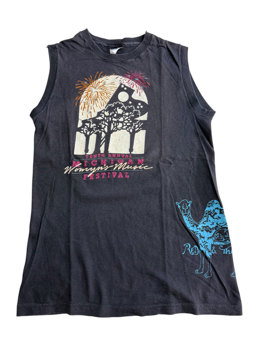 Vintage 1980s Michigan Womyn’s Music Festival Sleeveless Shirt Tank Top