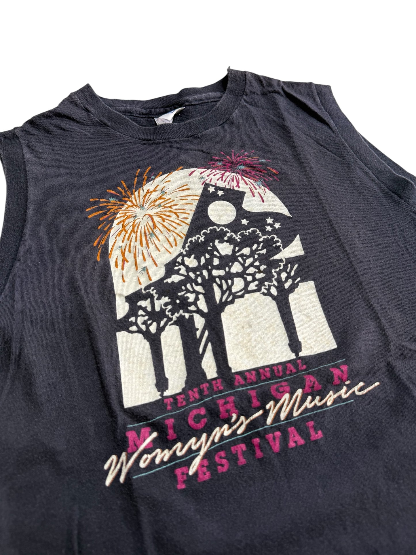 Vintage 1980s Michigan Womyn’s Music Festival Sleeveless Shirt Tank Top