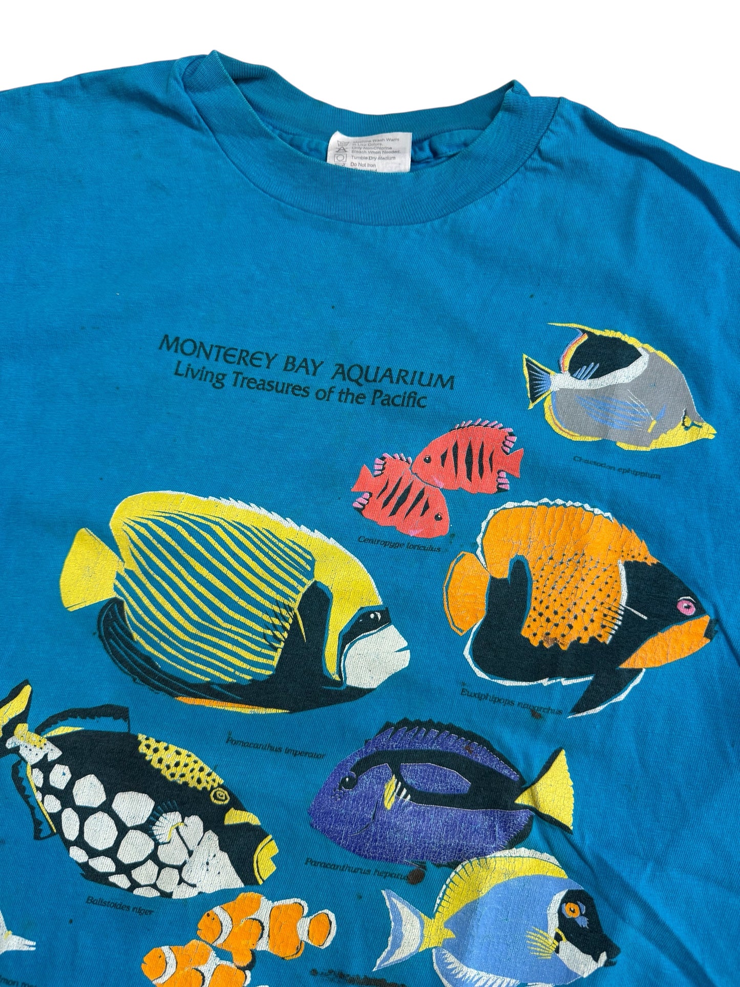 Vintage 1989 Monterey Bay Aquarium Fish Tshirt Marine Life Graphic