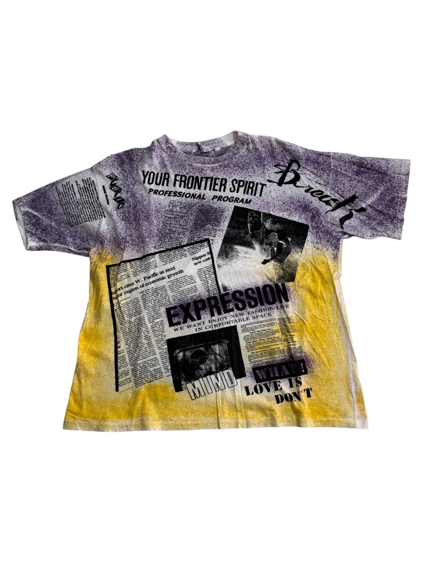 Vintage 90s Abstract All Over Print Tshirt Skkone Streetwear Graphic Tee Oversized