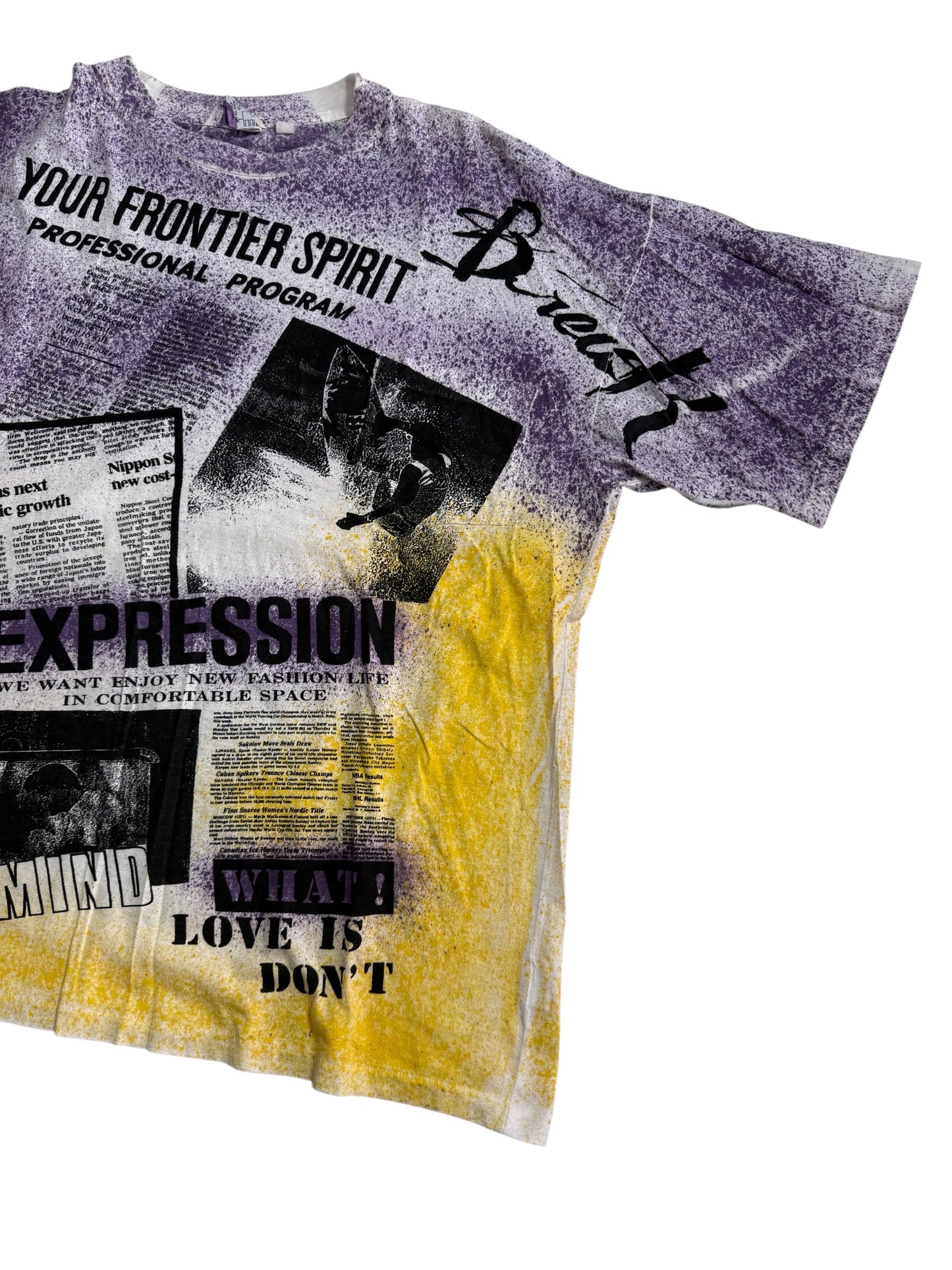 Vintage 90s Abstract All Over Print Tshirt Skkone Streetwear Graphic Tee Oversized