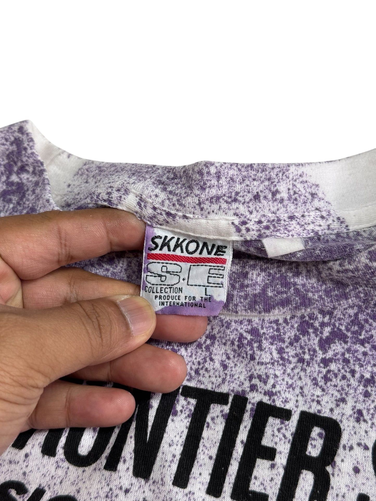 Vintage 90s Abstract All Over Print Tshirt Skkone Streetwear Graphic Tee Oversized