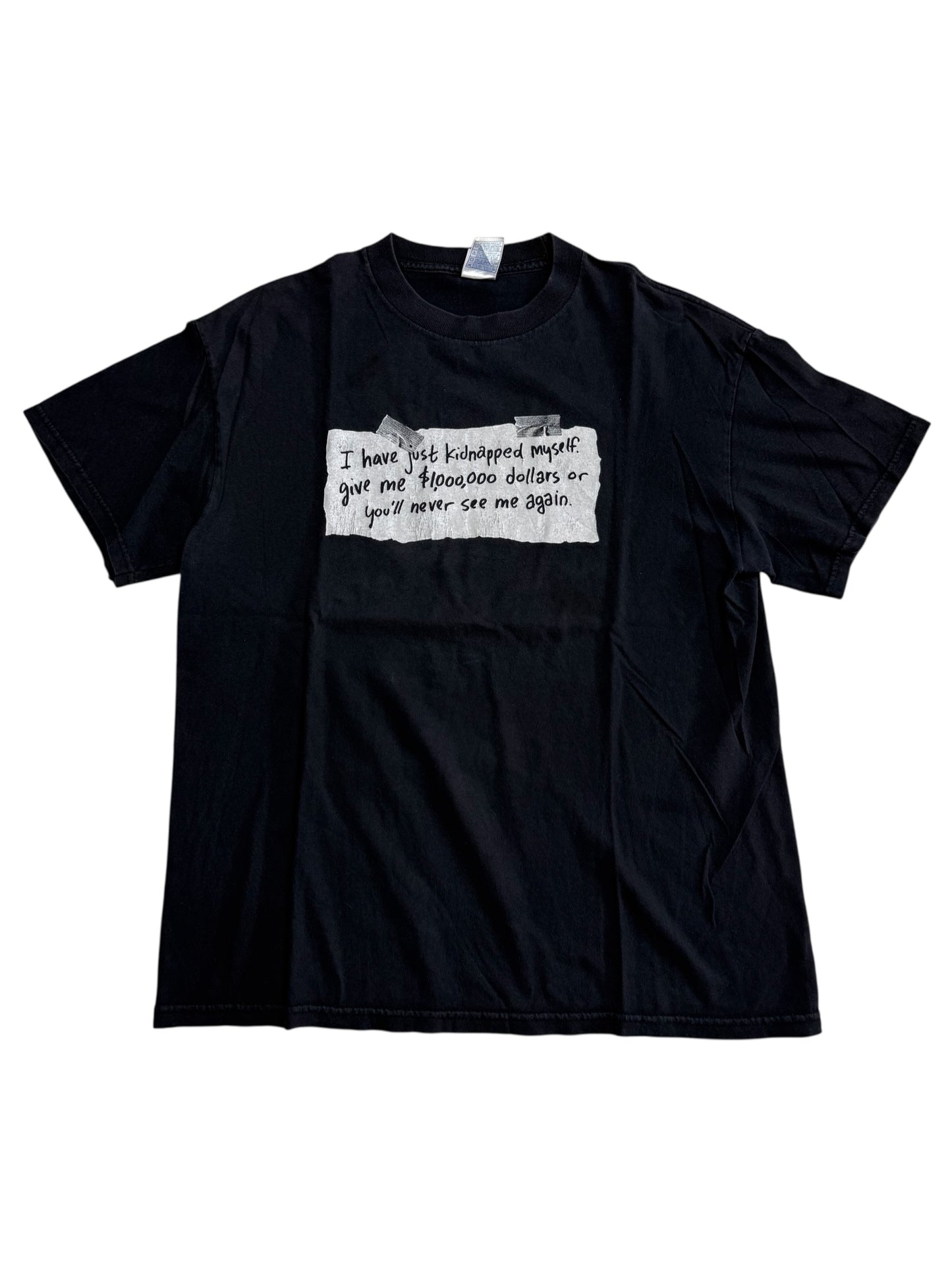 Vintage Kidnapped Myself Tshirt Funny Graphic Dark Humor