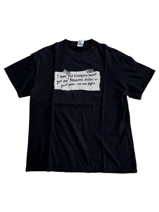 Vintage Kidnapped Myself Tshirt Funny Graphic Dark Humor