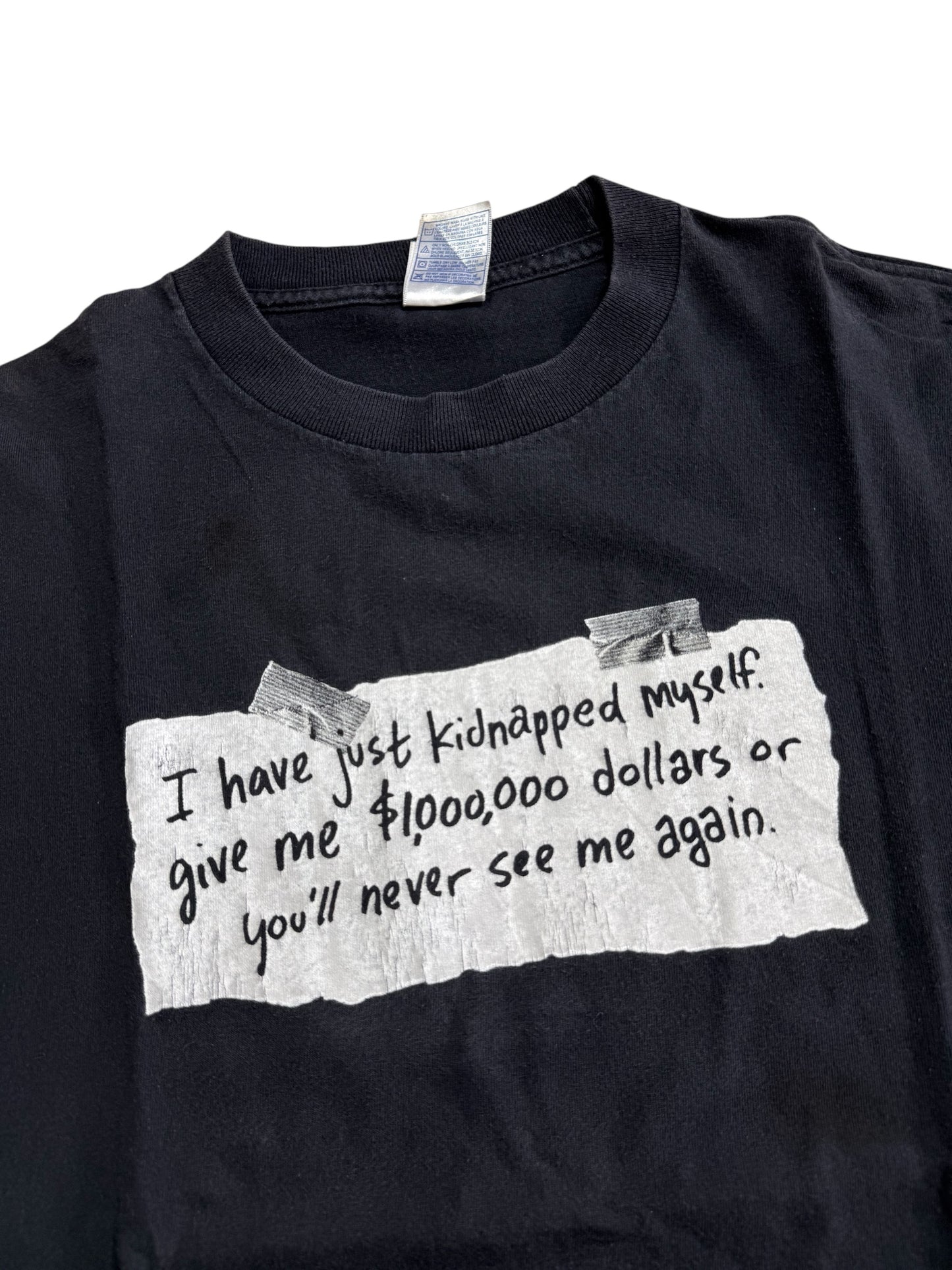 Vintage Kidnapped Myself Tshirt Funny Graphic Dark Humor