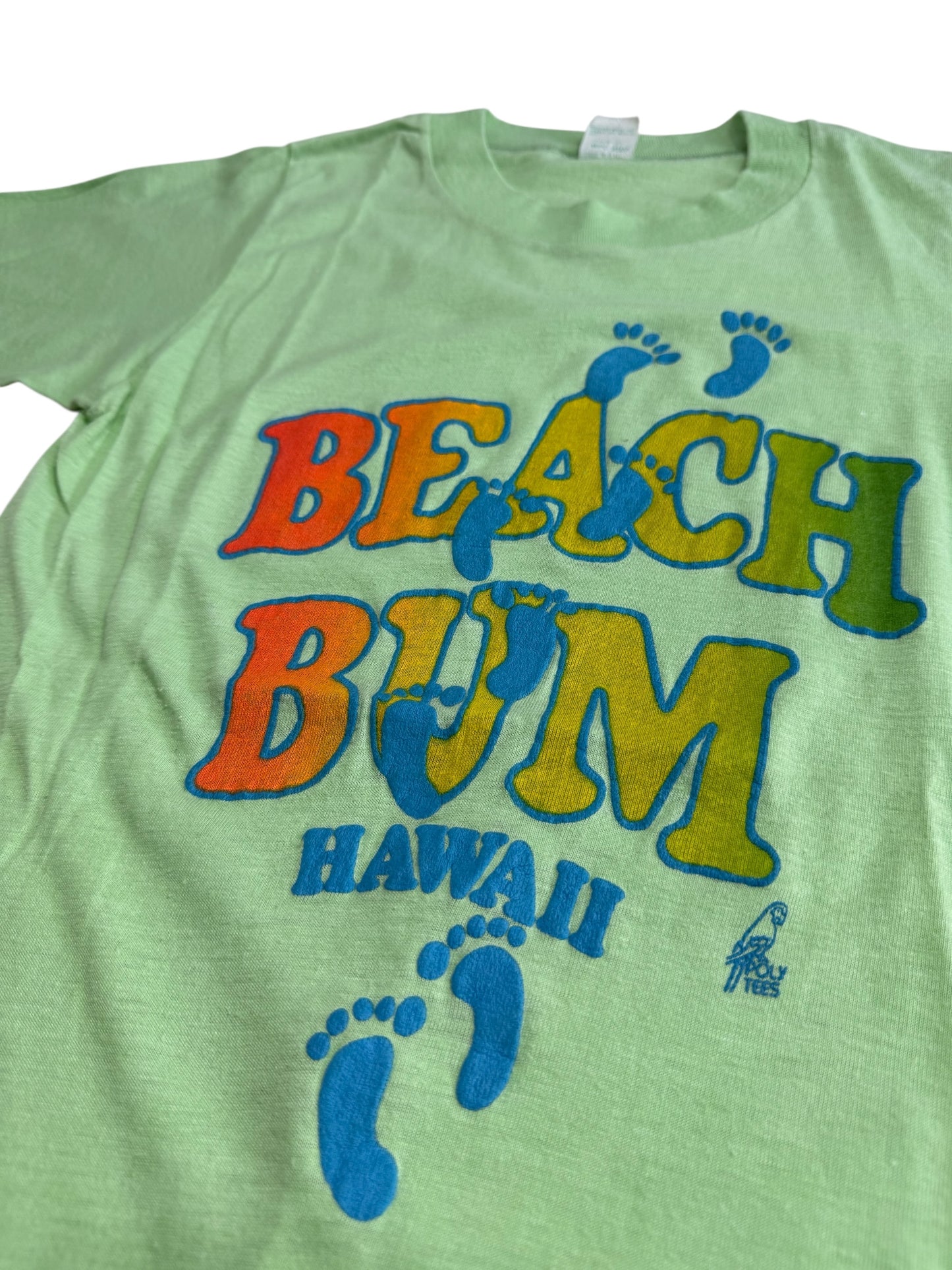 Vintage 80s Beach Bum Hawaii Poly Tees Tshirt Tourist Graphic