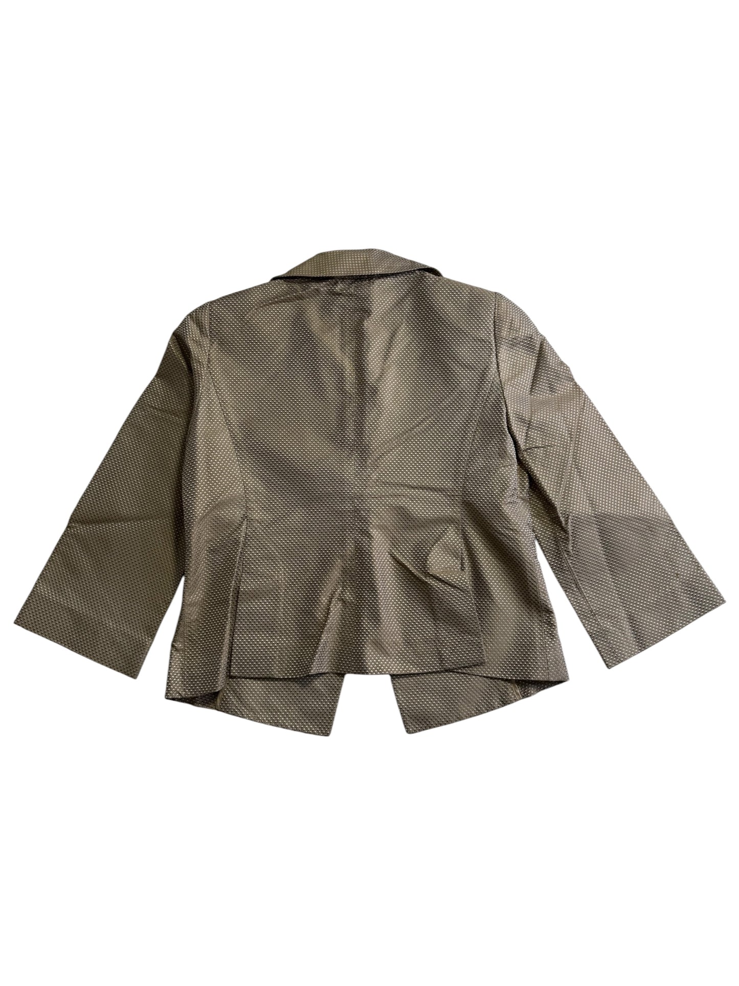 Vintage Armani Collezioni Silk Blend Cropped Blazer Made in Italy Beige Textured Jacket