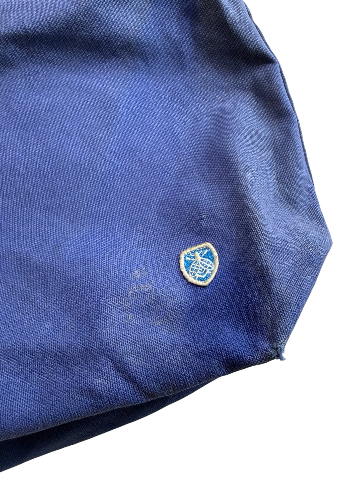 Orcival France Canvas Shoulder Bag Crossbody Blue Workwear Style