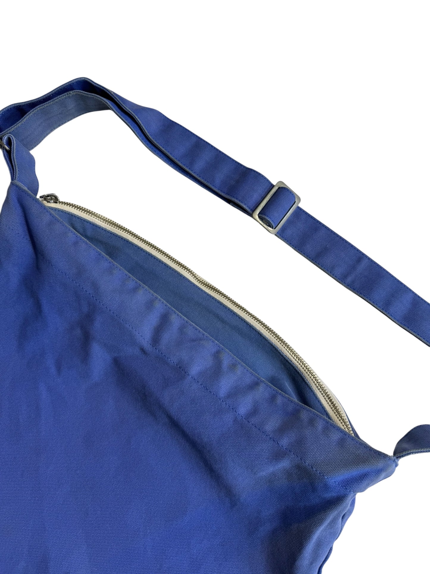 Orcival France Canvas Shoulder Bag Crossbody Blue Workwear Style