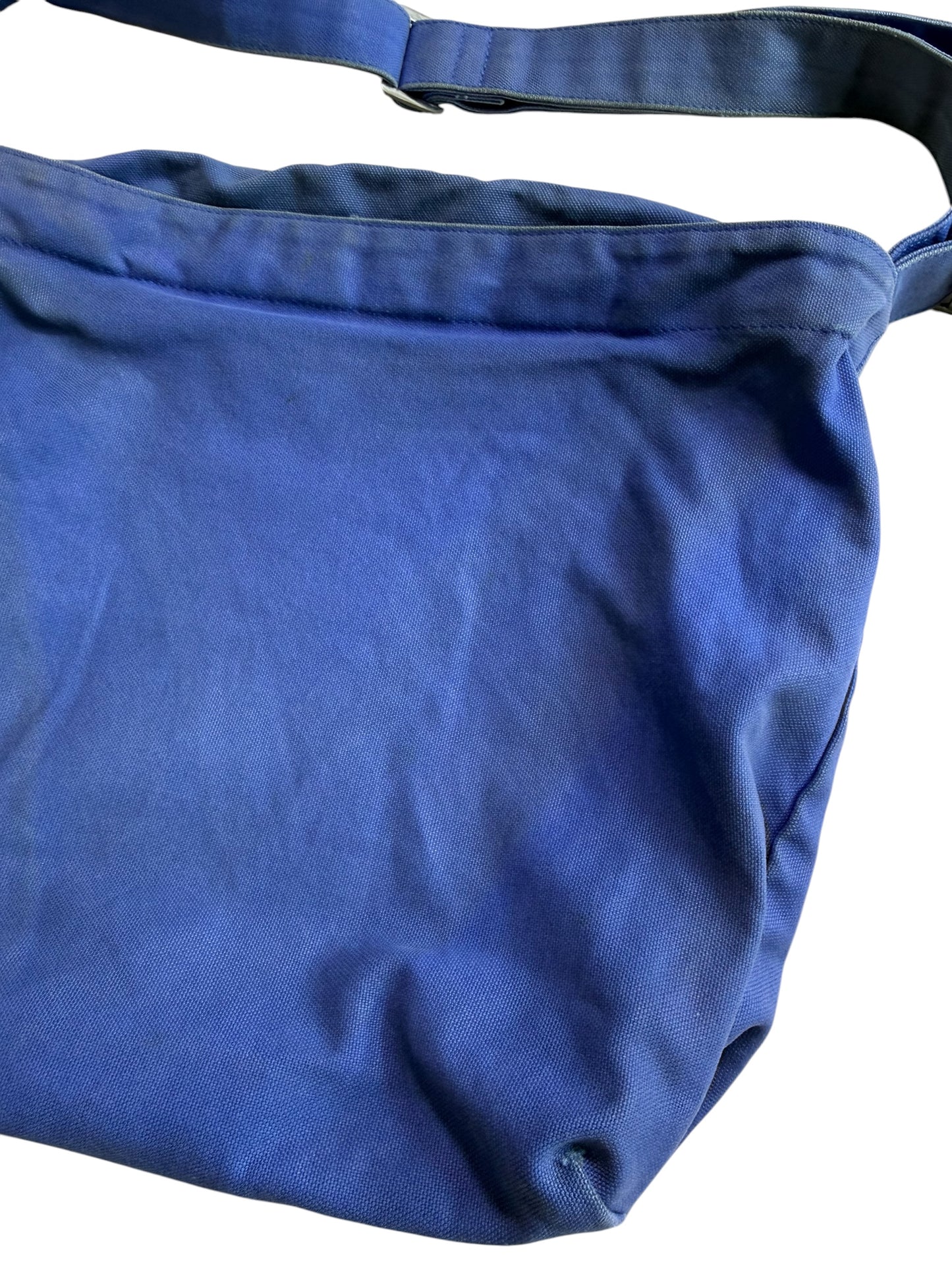Orcival France Canvas Shoulder Bag Crossbody Blue Workwear Style