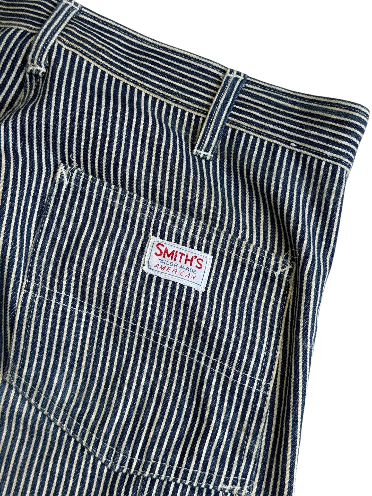 Vintage Smith’s American Hickory Stripe Carpenter Workwear Pants Made in USA