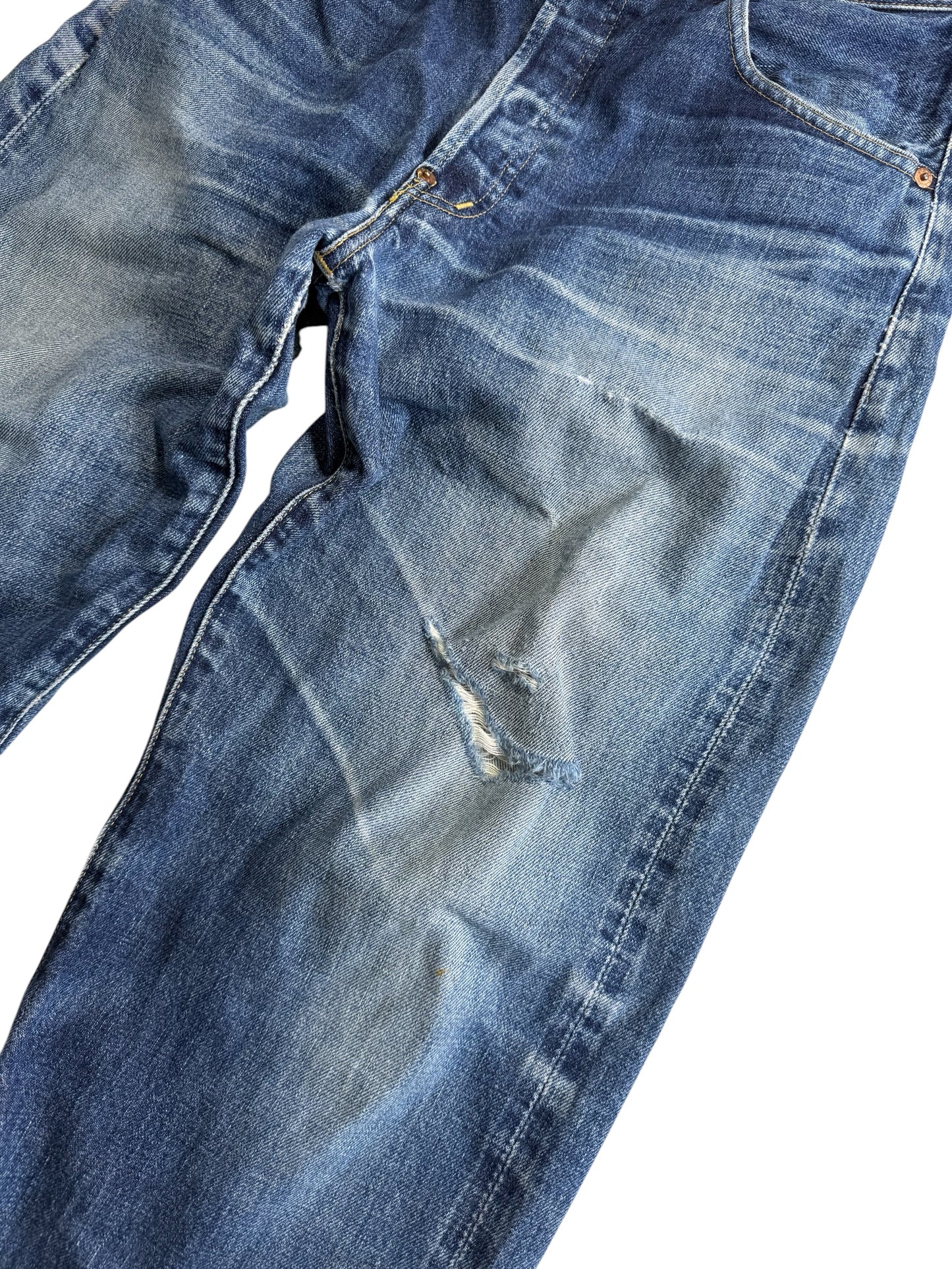 Vintage Levis 702 Big E Cinch Back Buckle Denim Jeans Selvedge