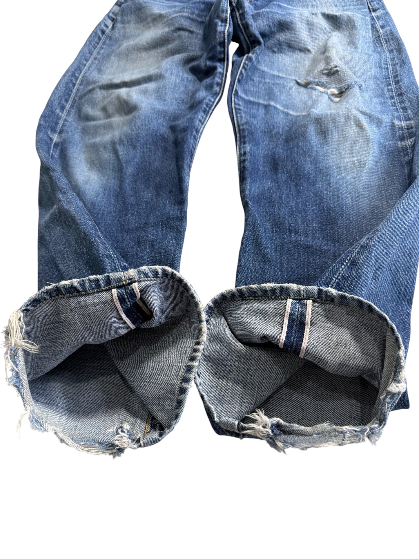 Vintage Levis 702 Big E Cinch Back Buckle Denim Jeans Selvedge