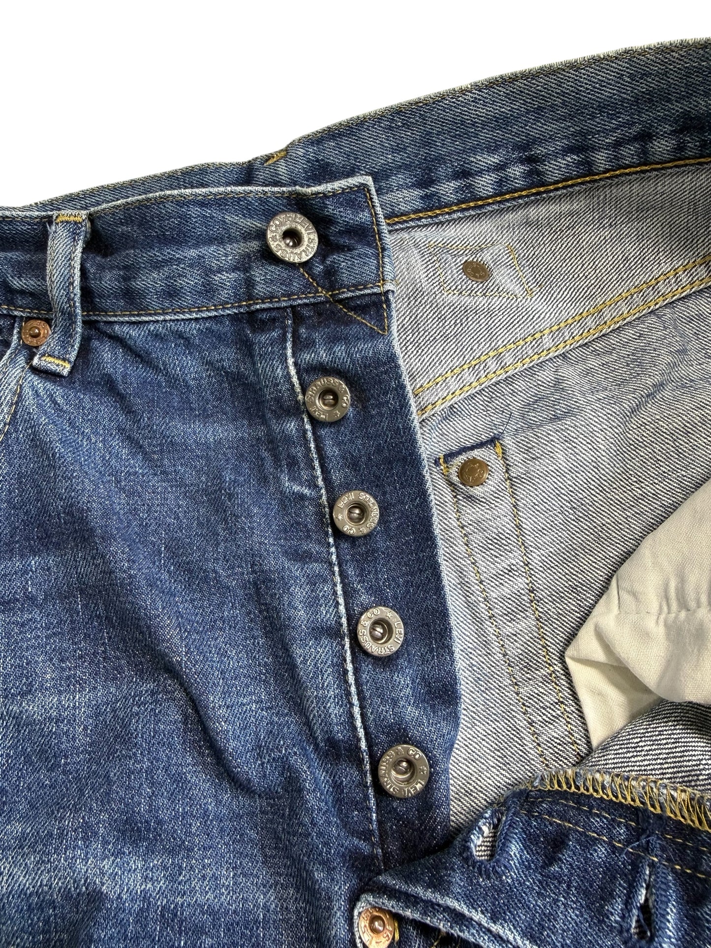 Vintage Levis 702 Big E Cinch Back Buckle Denim Jeans Selvedge