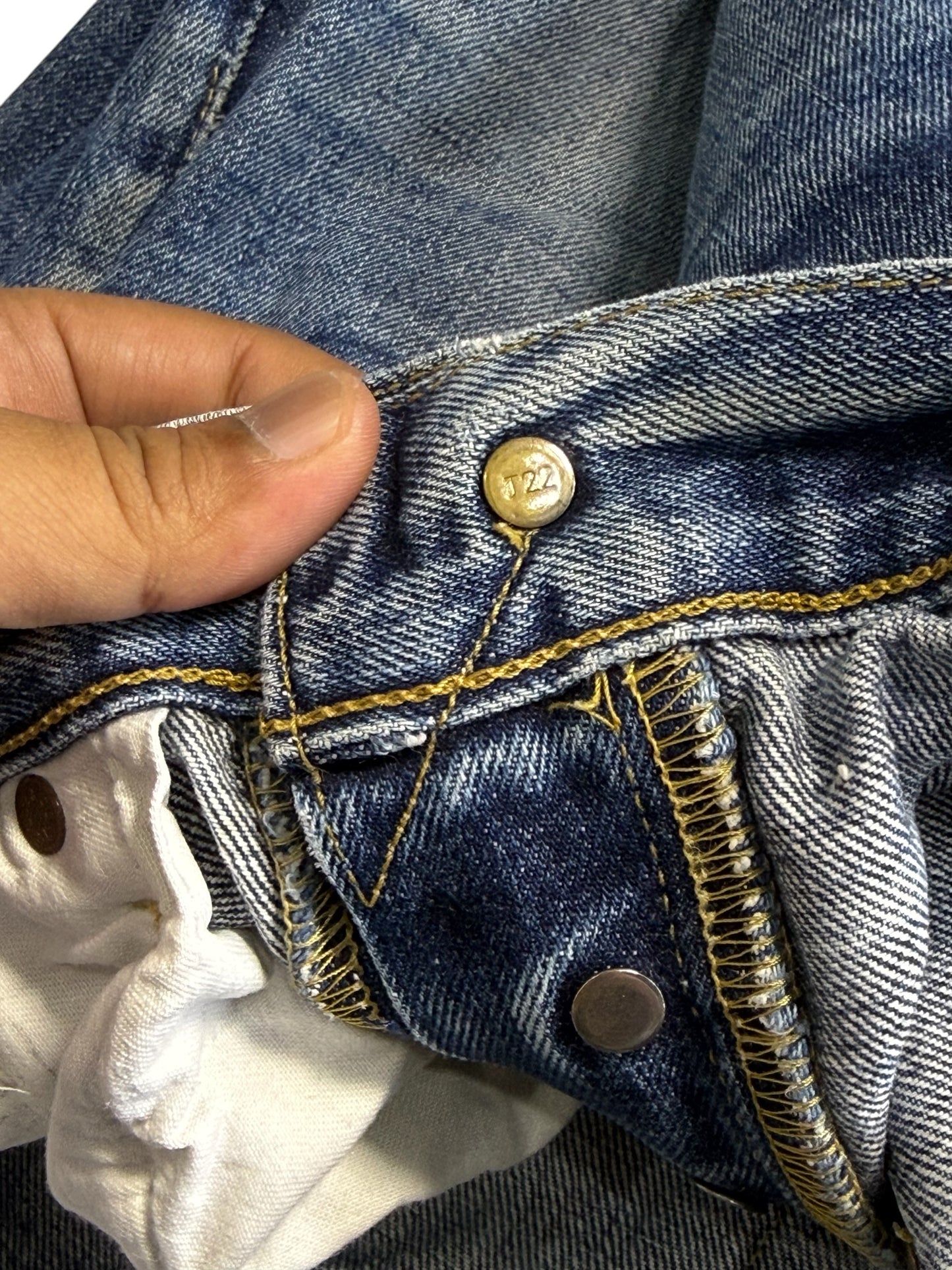 Vintage Levis 702 Big E Cinch Back Buckle Denim Jeans Selvedge
