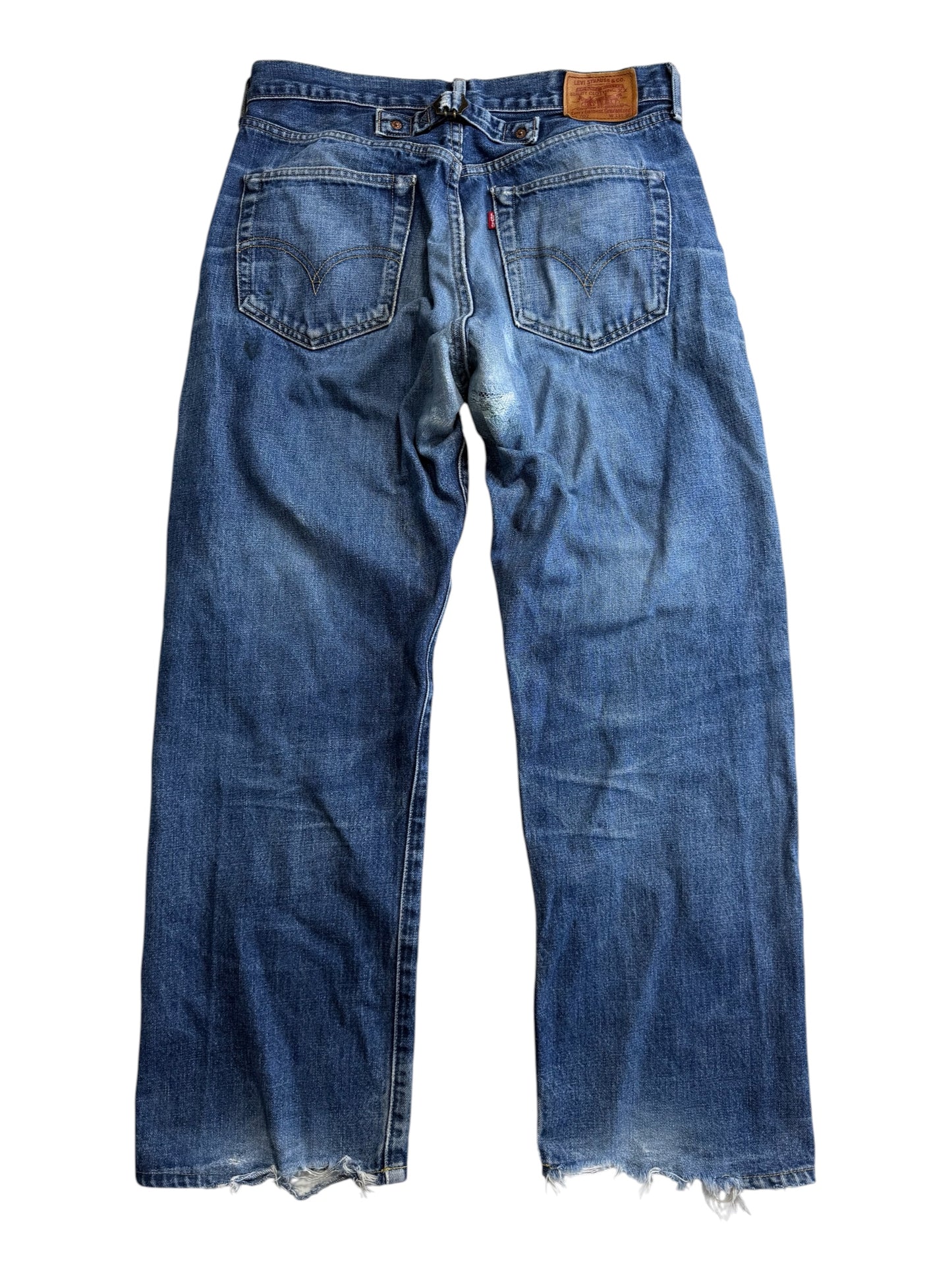 Vintage Levis 702 Big E Cinch Back Buckle Denim Jeans Selvedge