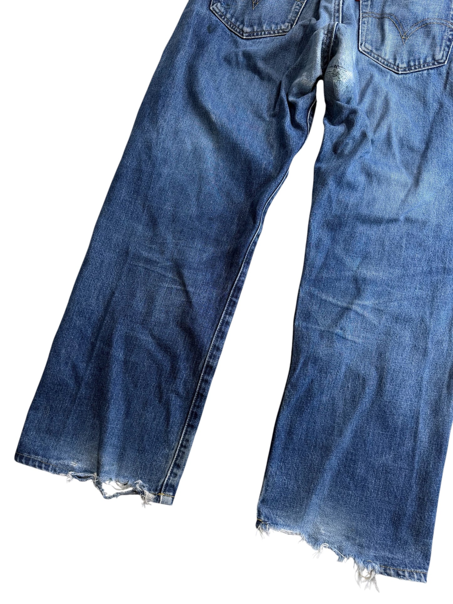 Vintage Levis 702 Big E Cinch Back Buckle Denim Jeans Selvedge