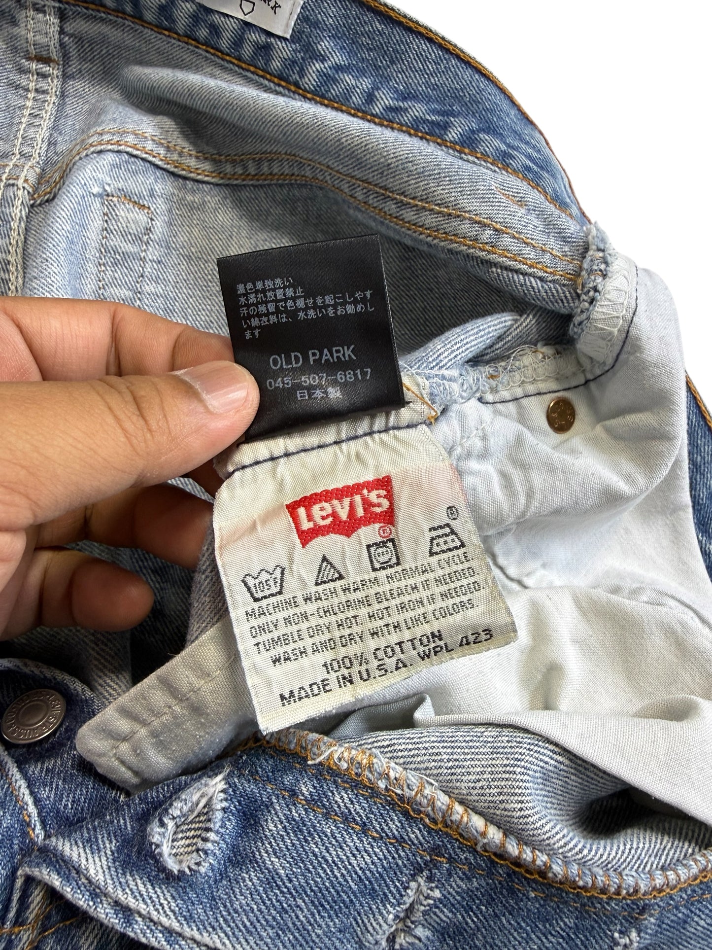 Custom Rework Levis 501 x Old Park Japan Distressed Panel Denim Jeans Made in USA