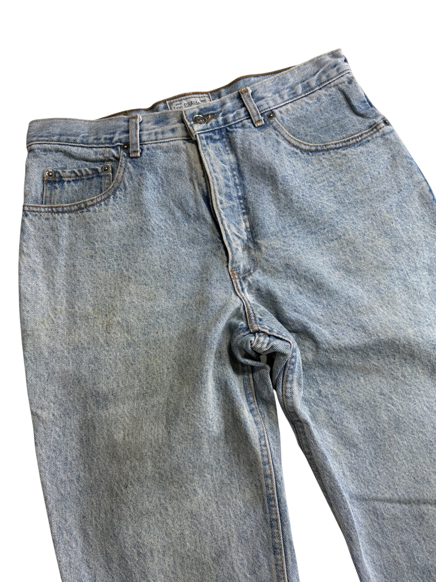 Vintage Levis 541 Made in UK Irregular Distressed Denim Jeans Light Wash