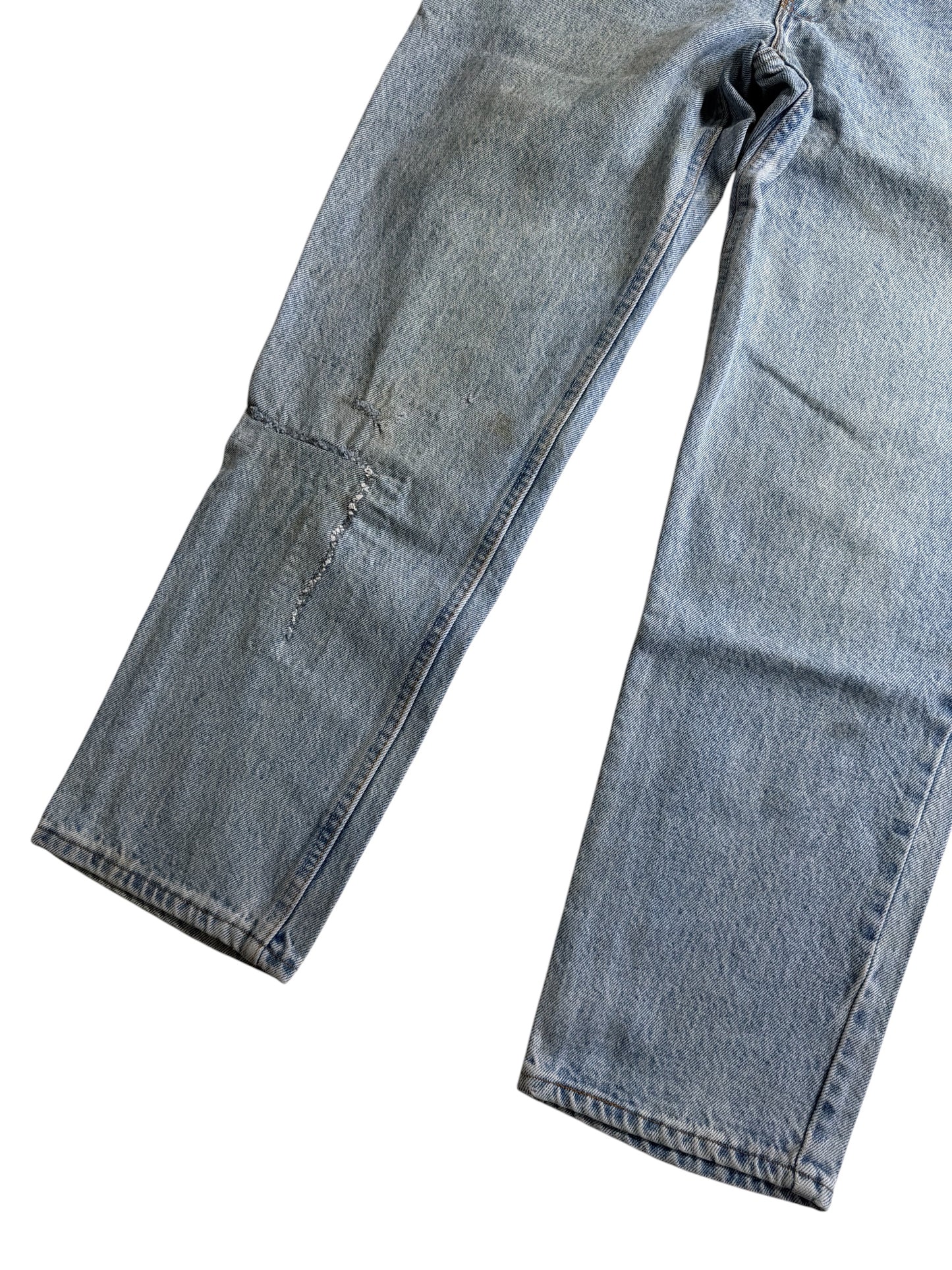 Vintage Levis 541 Made in UK Irregular Distressed Denim Jeans Light Wash