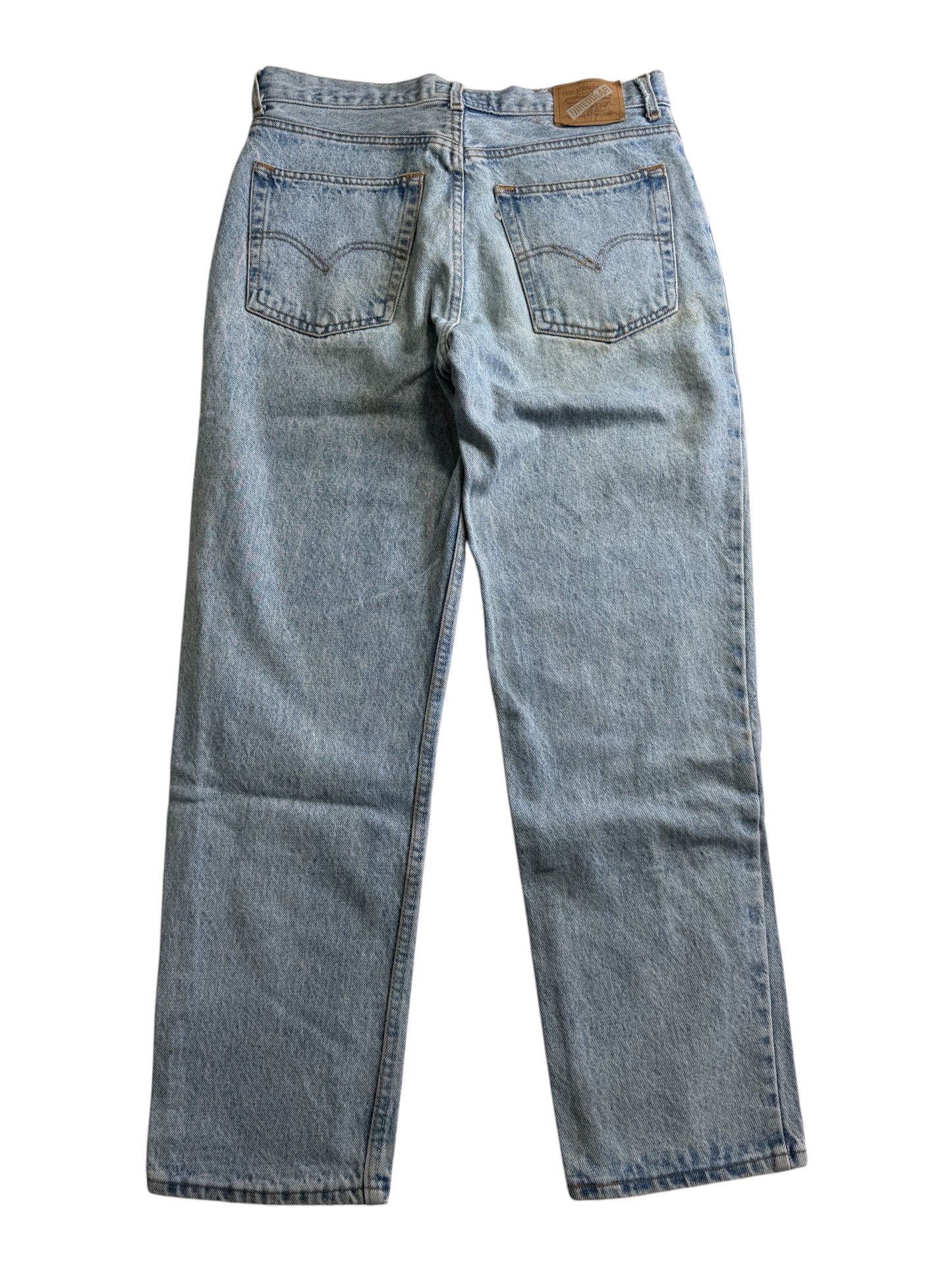 Vintage Levis 541 Made in UK Irregular Distressed Denim Jeans Light Wash