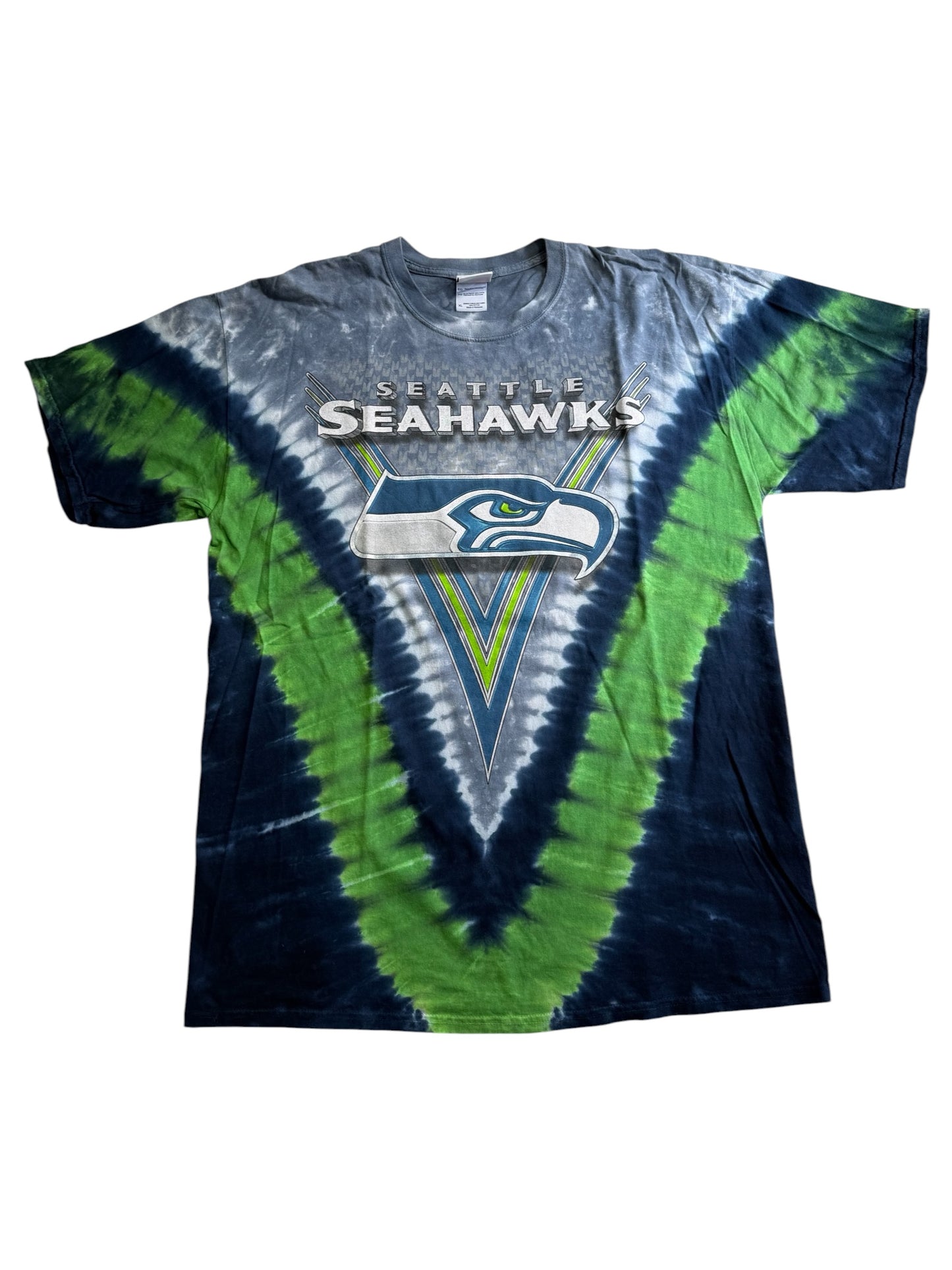 Seattle Seahawks Tie Dye Tshirt Majestic NFL Big Logo