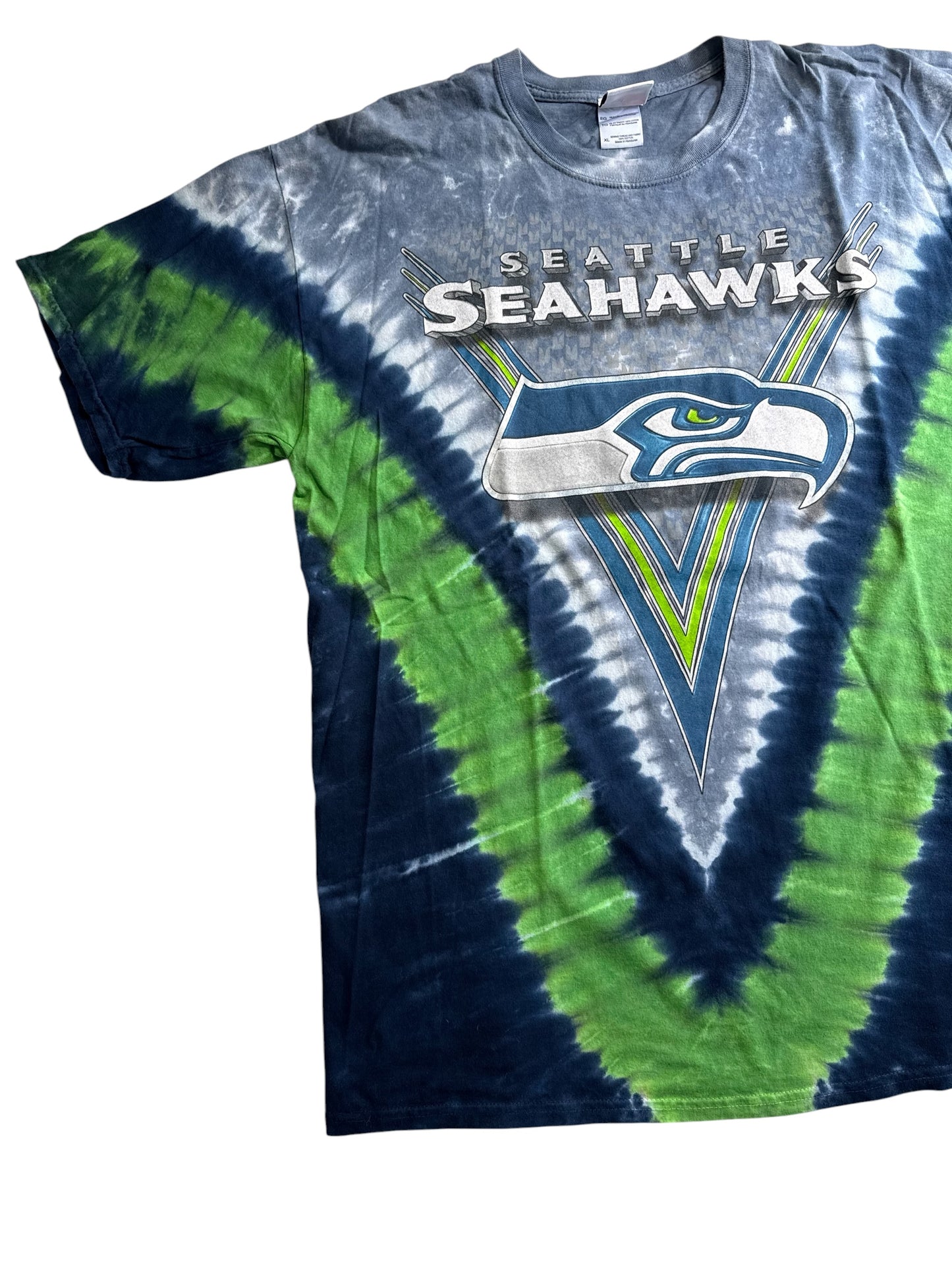 Seattle Seahawks Tie Dye Tshirt Majestic NFL Big Logo