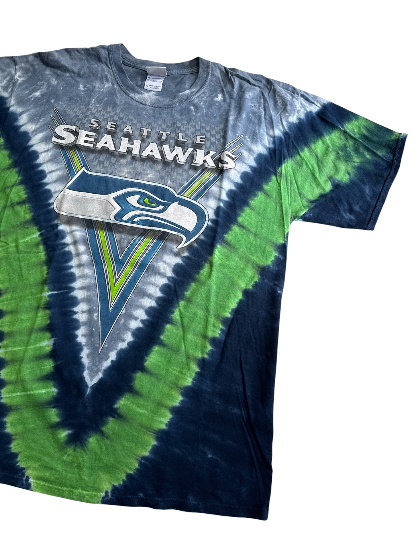 Seattle Seahawks Tie Dye Tshirt Majestic NFL Big Logo