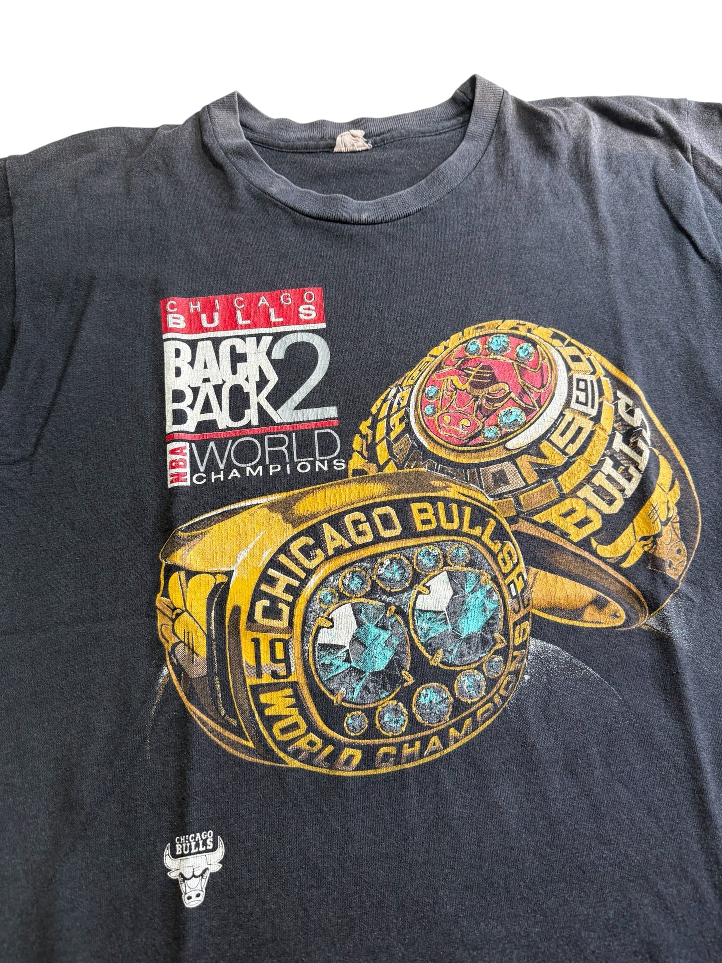 Vintage Chicago Bulls Back 2 Back 1991 1992 World Champions Tshirt NBA