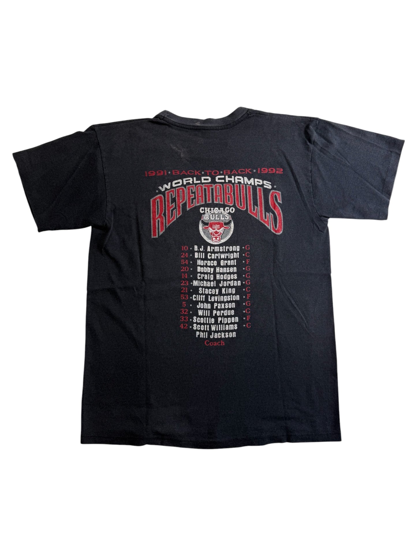 Vintage Chicago Bulls Back 2 Back 1991 1992 World Champions Tshirt NBA