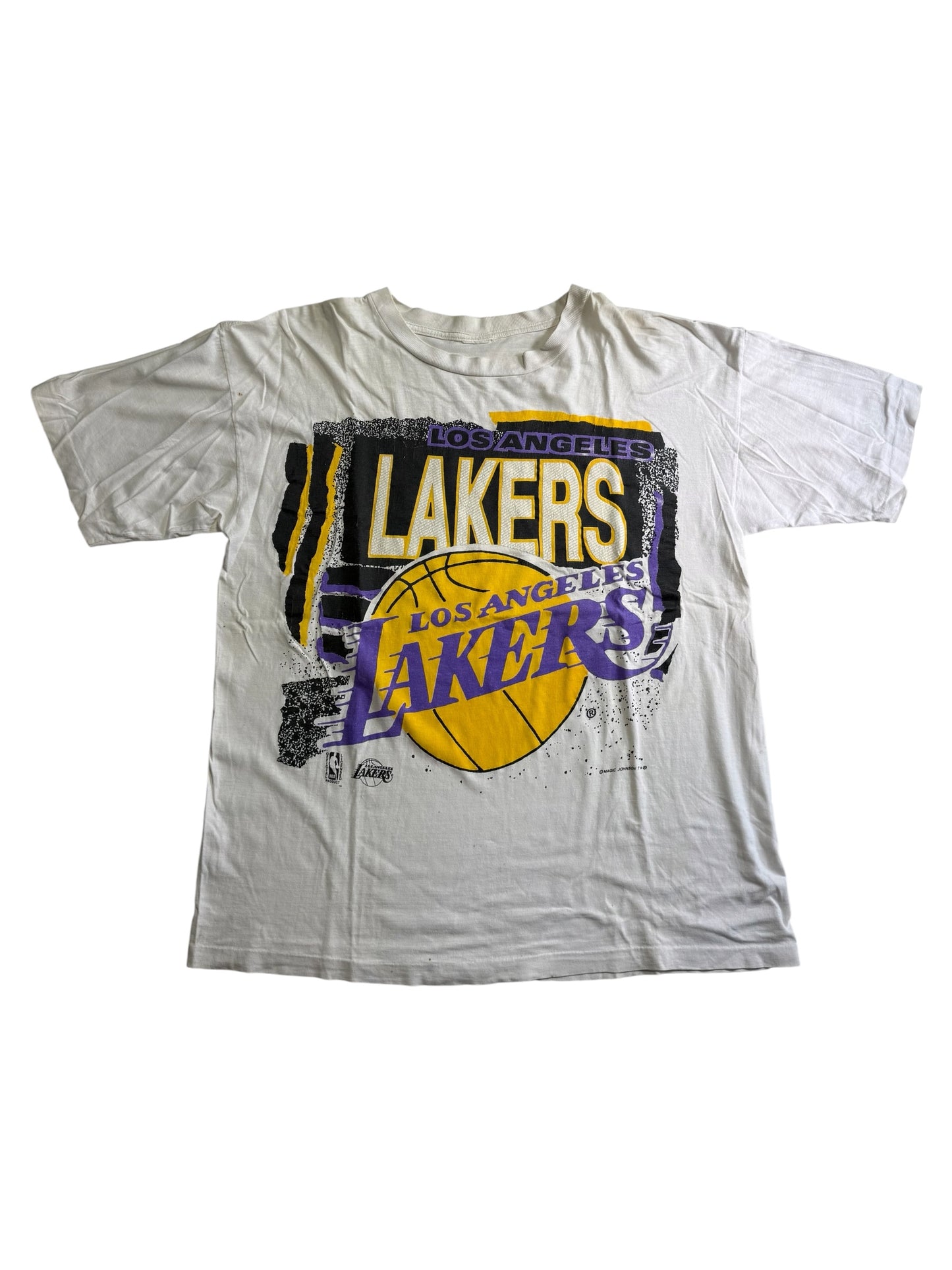 Vintage Los Angeles Lakers Magic Johnson T’s Big Logo Basketball Tshirt