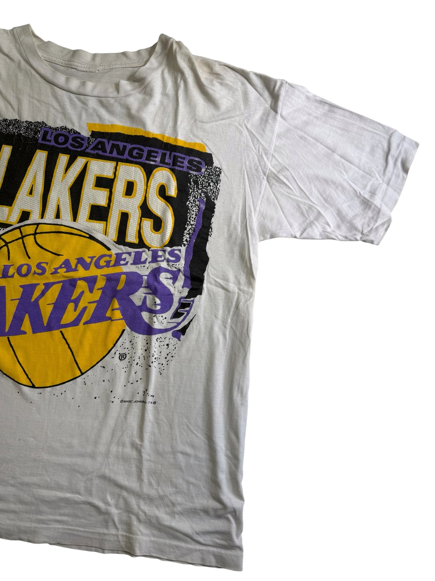 Vintage Los Angeles Lakers Magic Johnson T’s Big Logo Basketball Tshirt