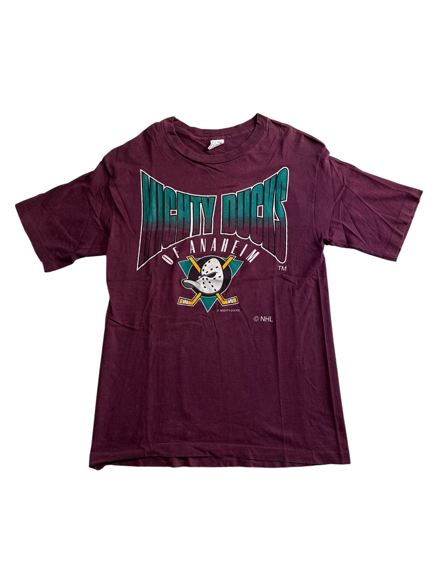 Vintage 1990s Mighty Ducks of Anaheim NHL Graphic Tshirt Made in USA