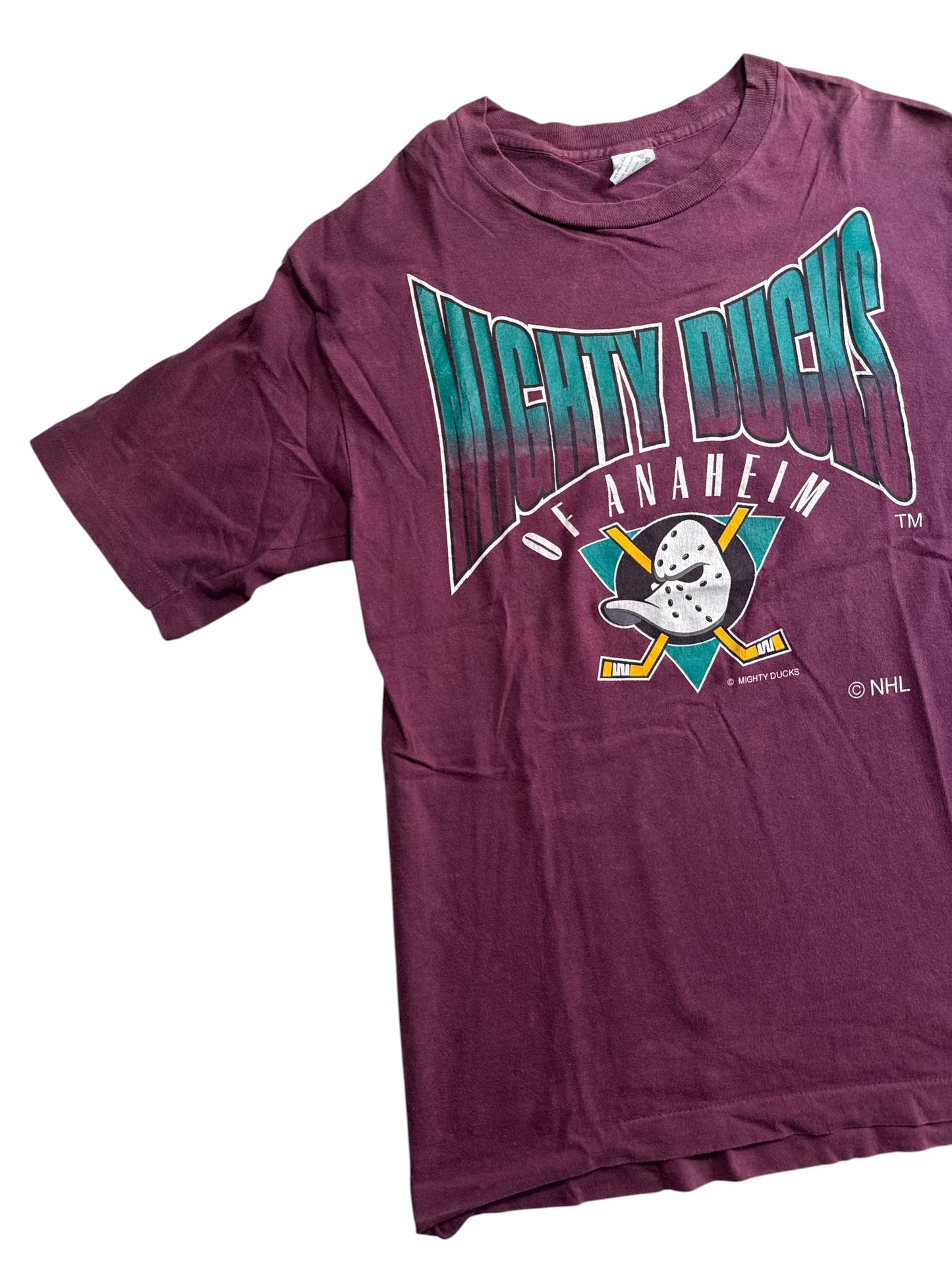 Vintage 1990s Mighty Ducks of Anaheim NHL Graphic Tshirt Made in USA