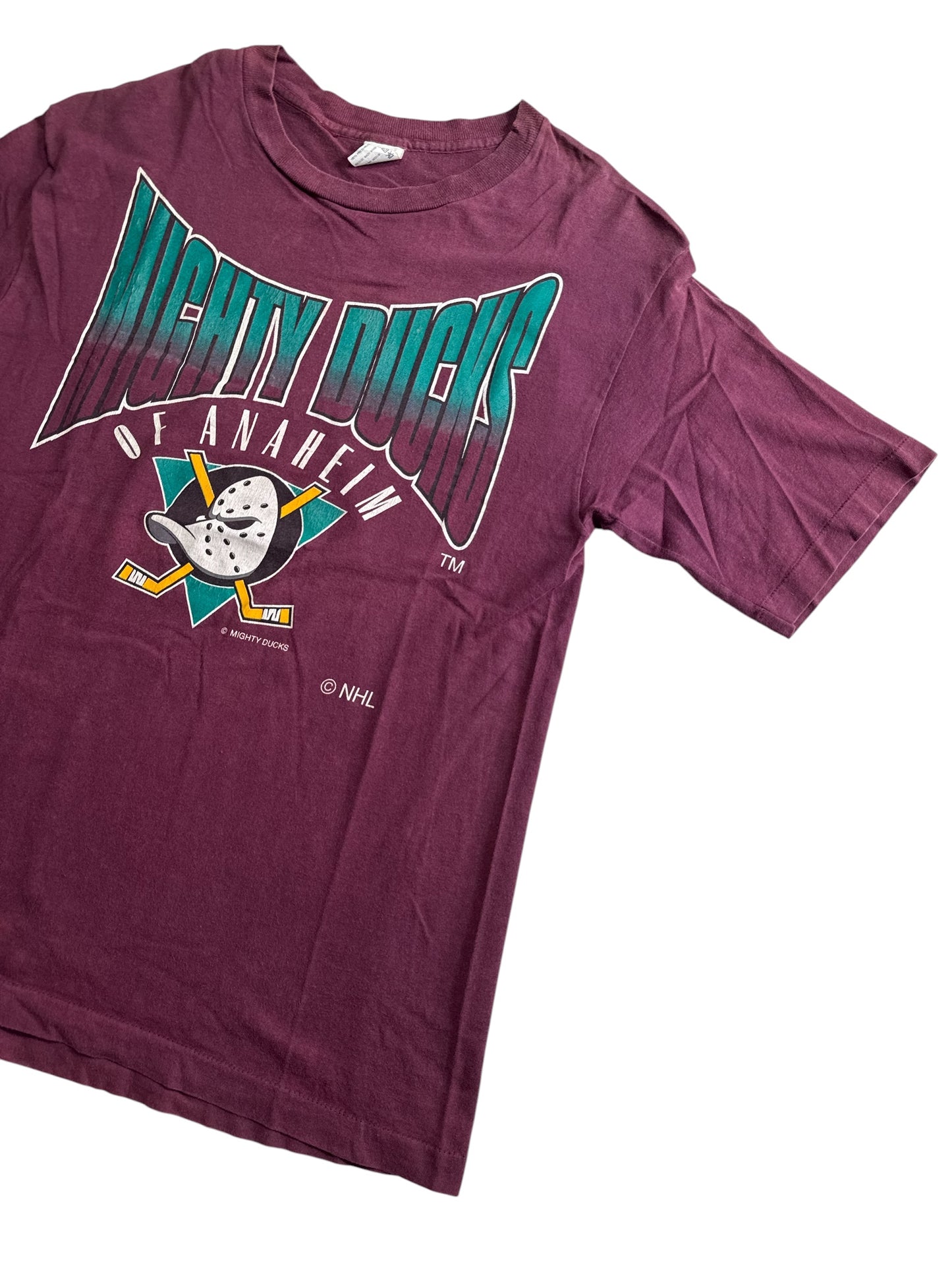 Vintage 1990s Mighty Ducks of Anaheim NHL Graphic Tshirt Made in USA