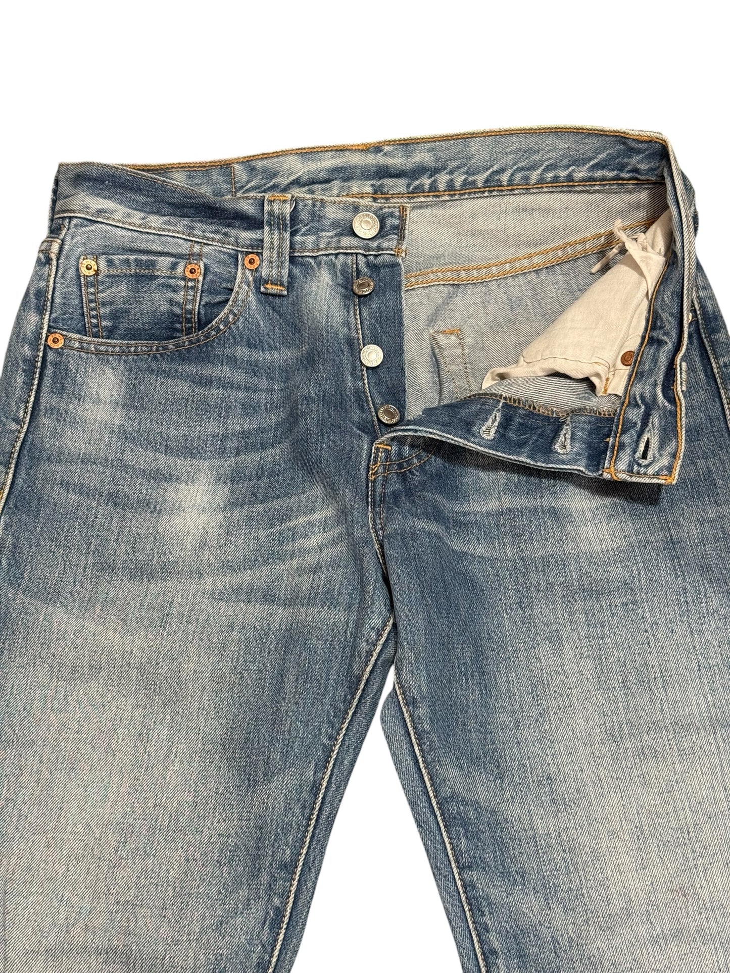 Levis 501 Faded Denim Jeans