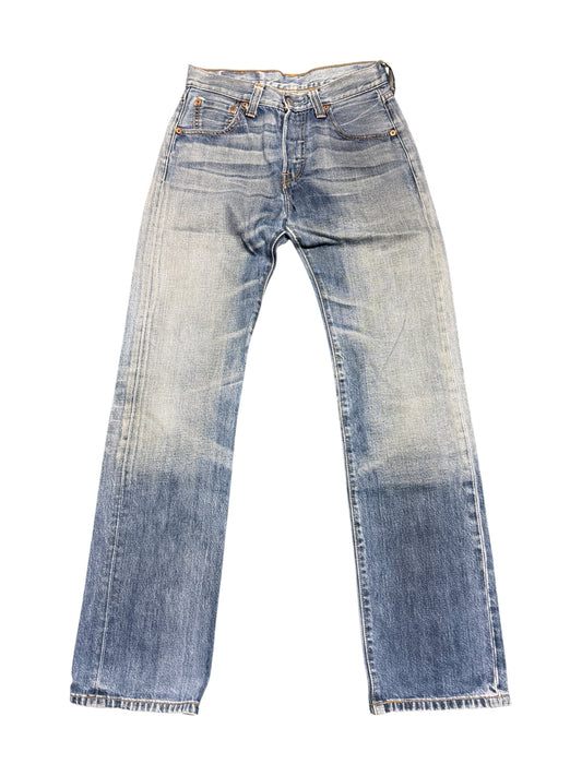 Levis 501 Faded Denim Jeans Whiskered Wash