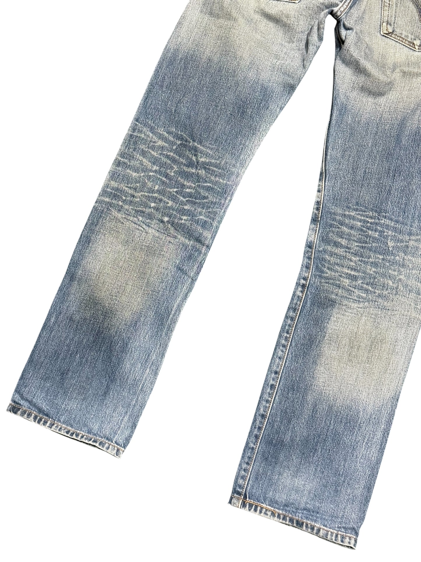 Levis 501 Faded Denim Jeans Whiskered Wash