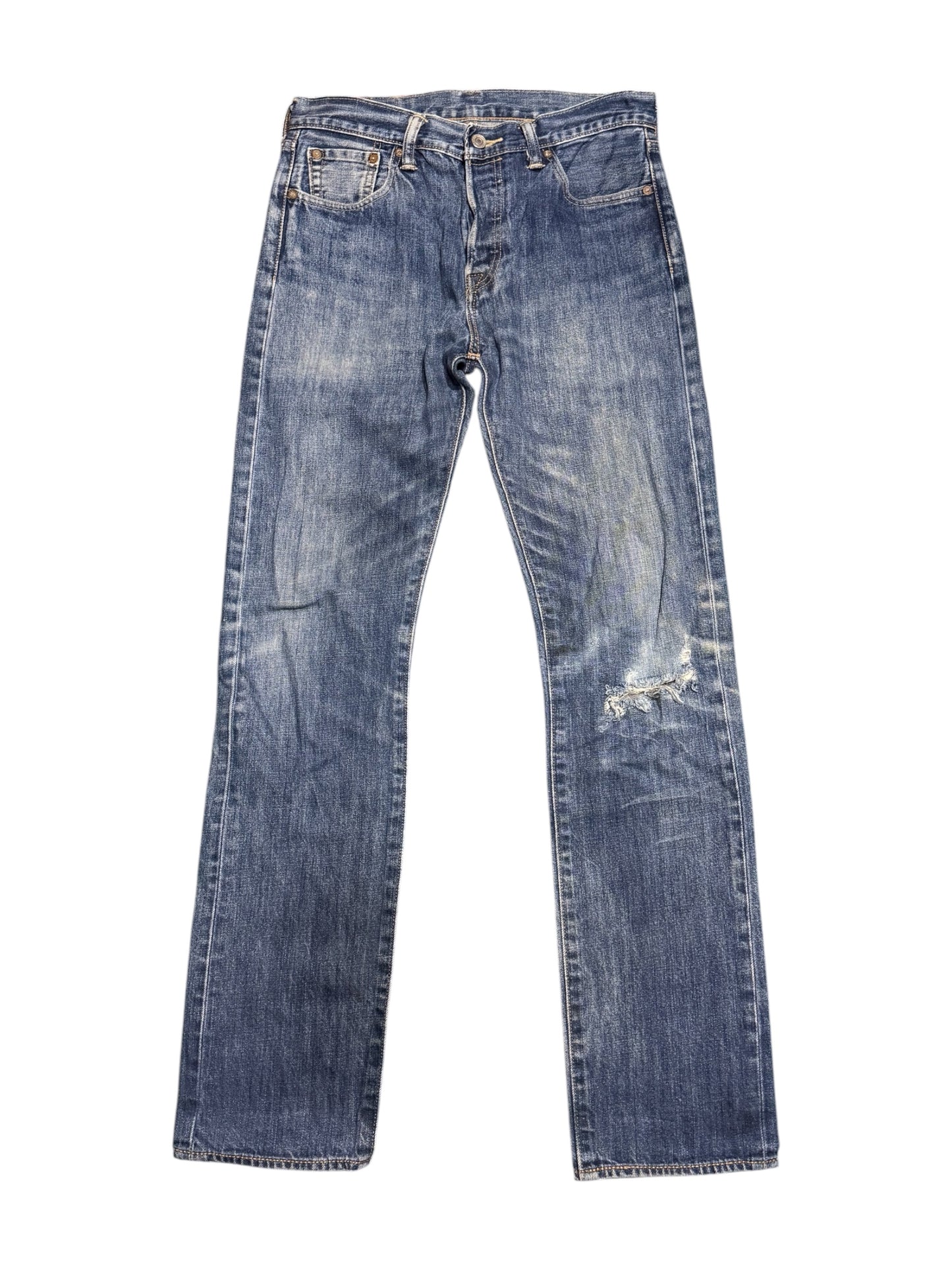 Levis 501 Distressed Denim Jeans